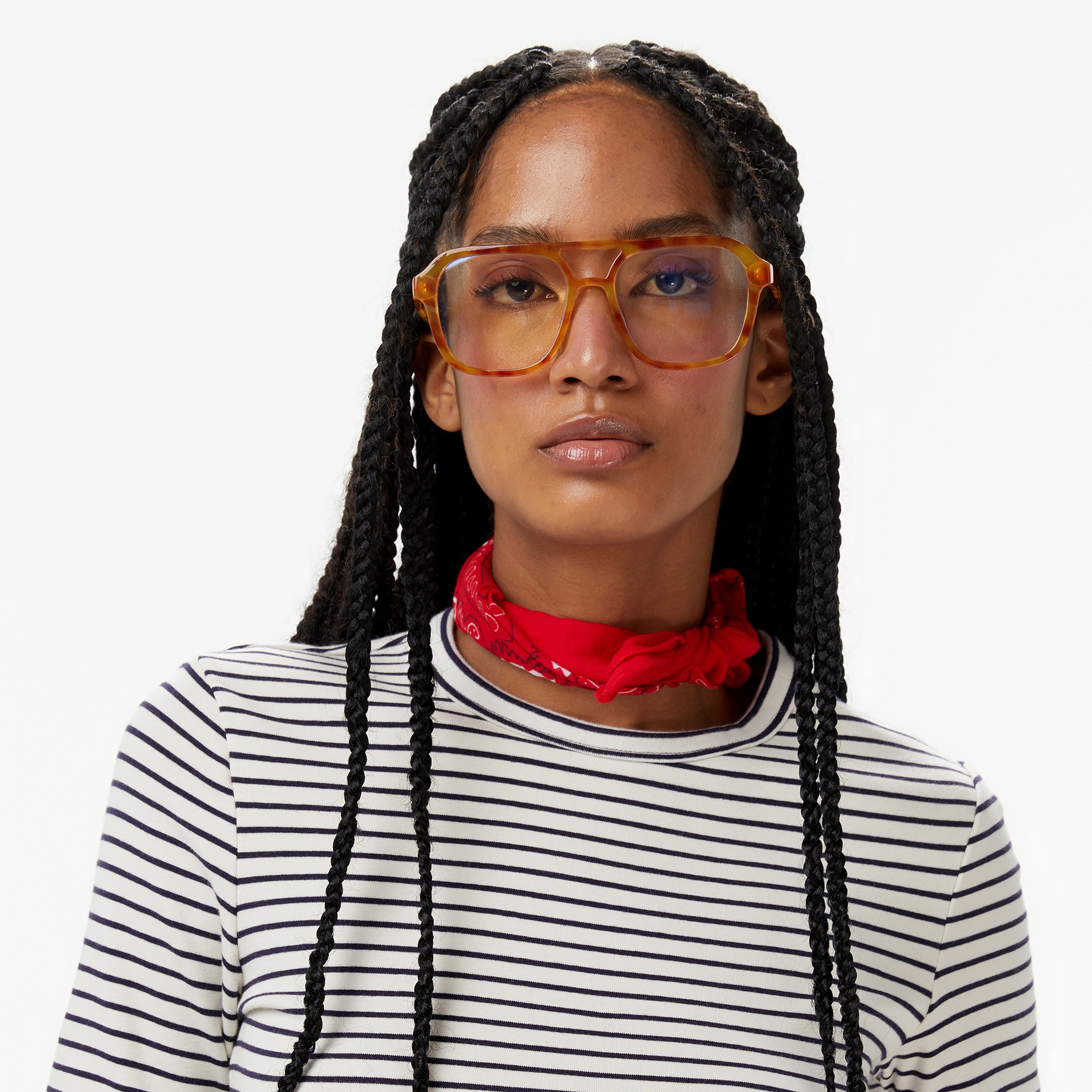 Calvin Klein Stripe Cotton Kadın Beyaz T-Shirt