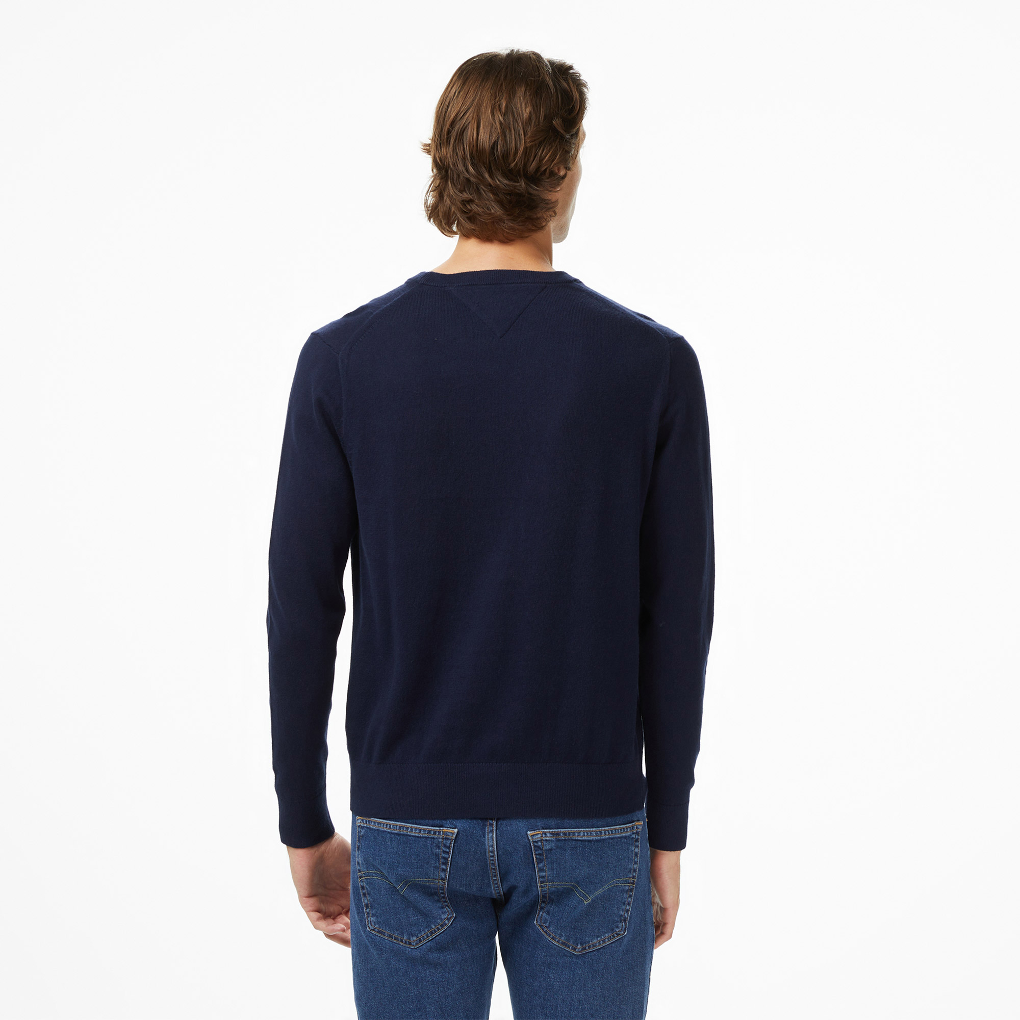 Tommy Hilfiger Pima Mainline Cashmere Erkek Mavi Hırka
