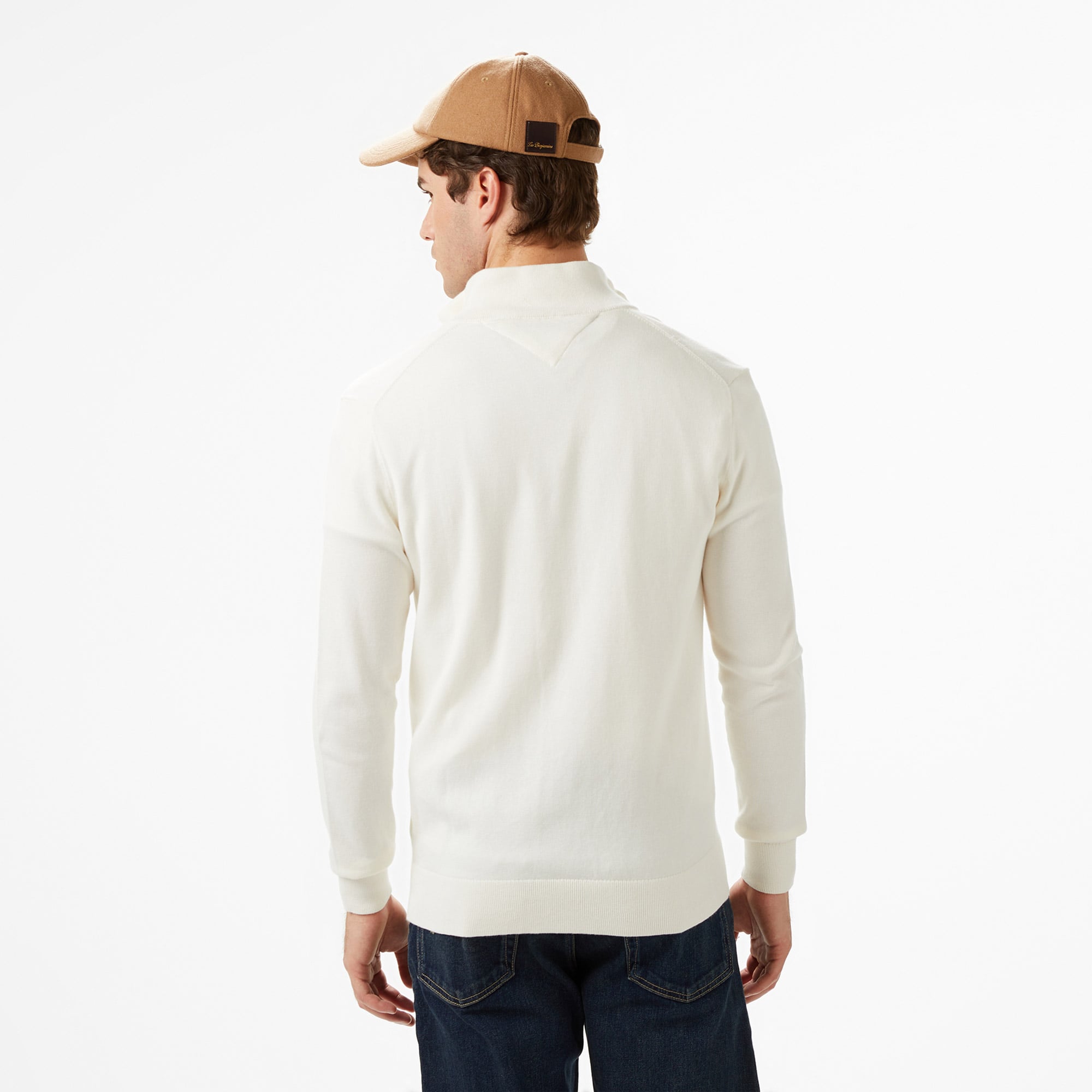 Tommy Hilfiger Essential Zip Erkek Krem Triko