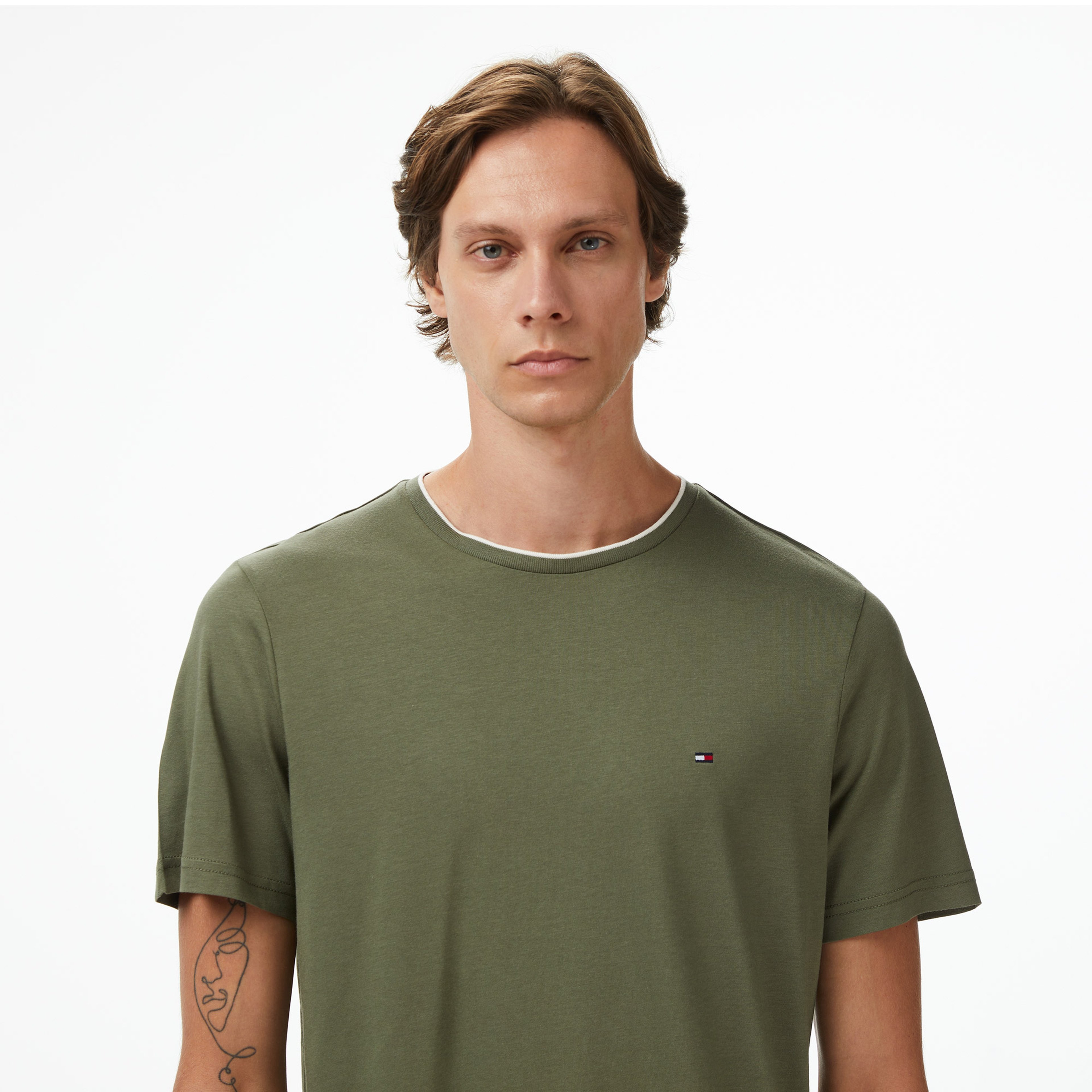 Tommy Hilfiger Cotton Modal Erkek Yeşil T-Shirt