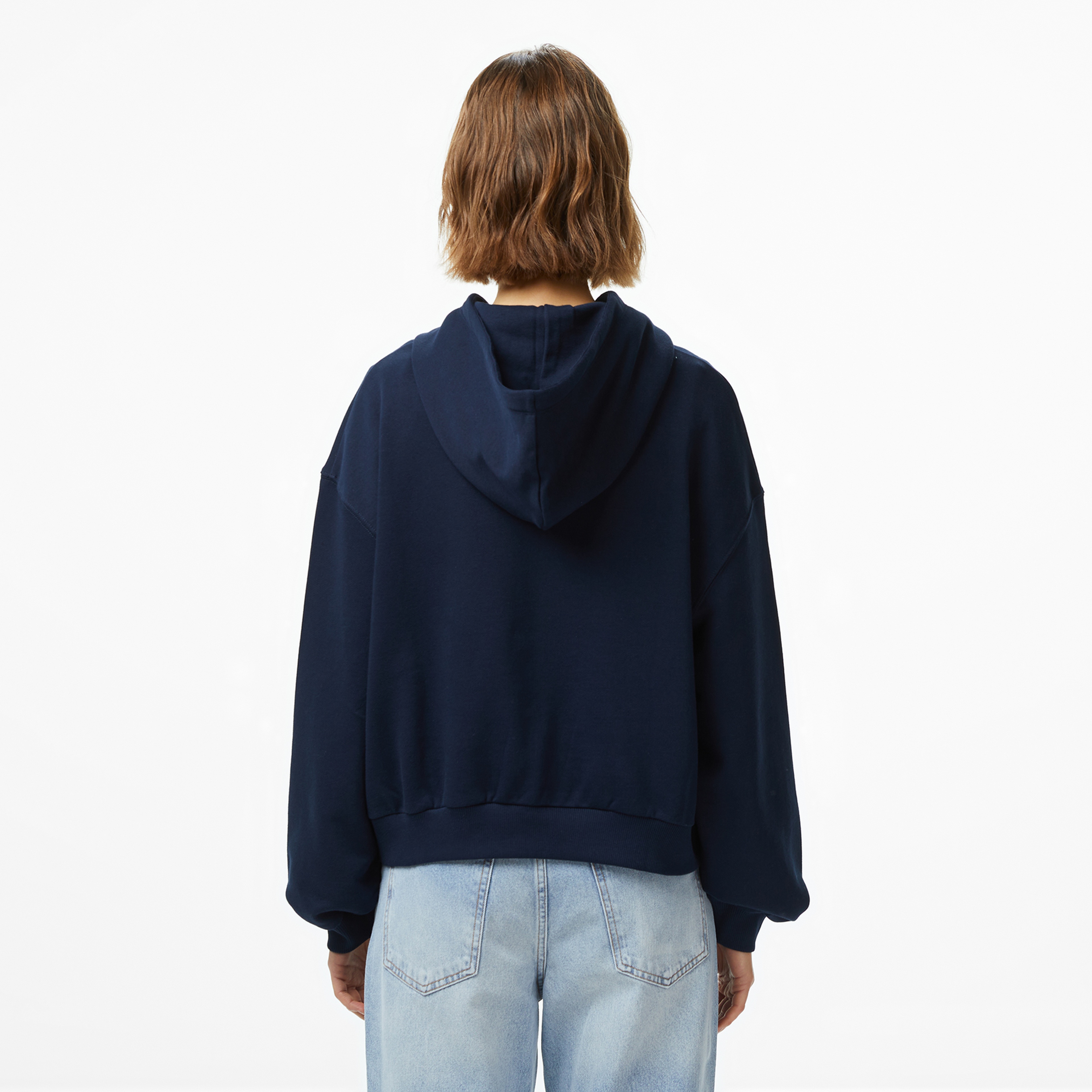 Tommy Hilfiger Classic Script Terry Kadın Mavi Hoodie