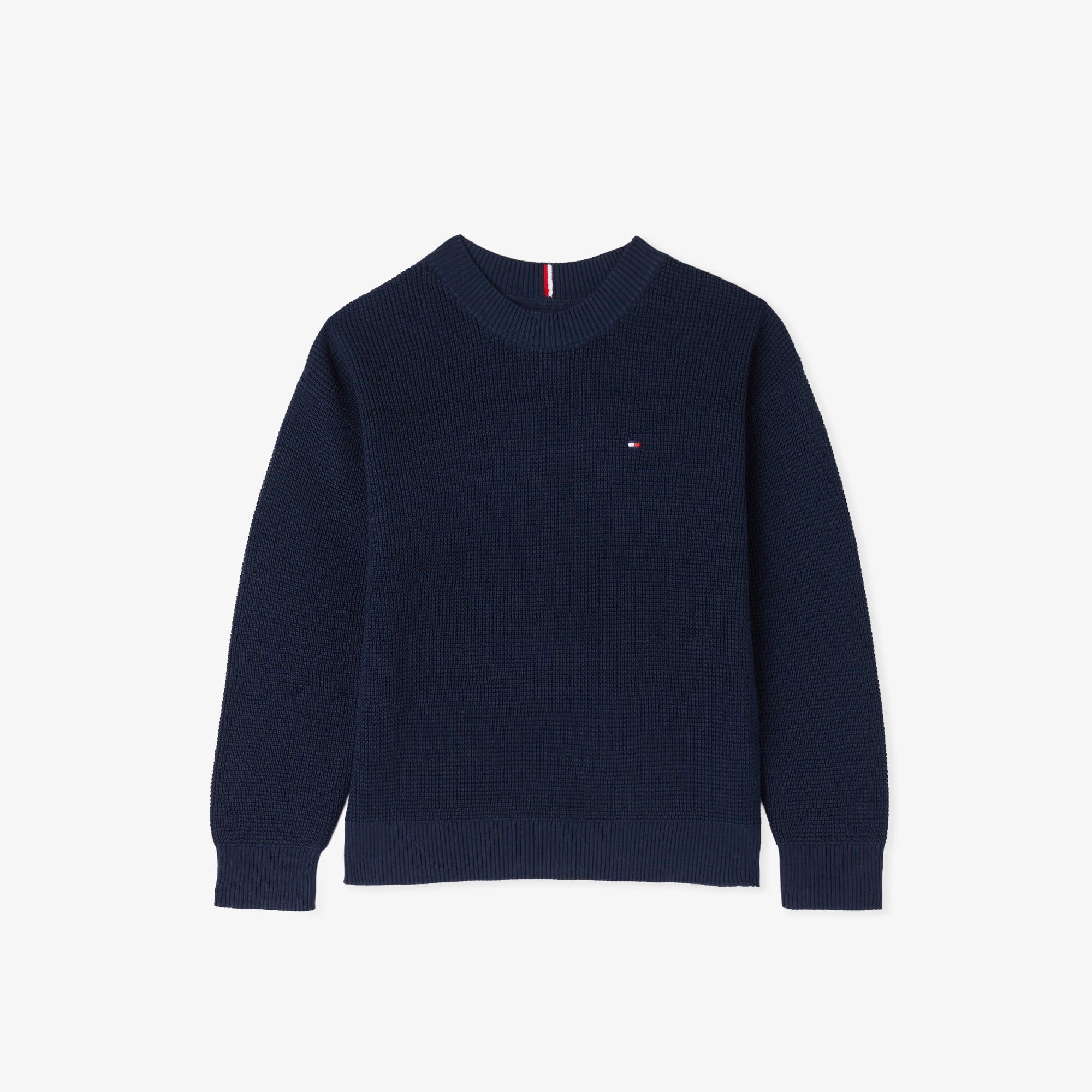 Tommy Hilfiger Cotton Texture Çocuk Mavi Kazak