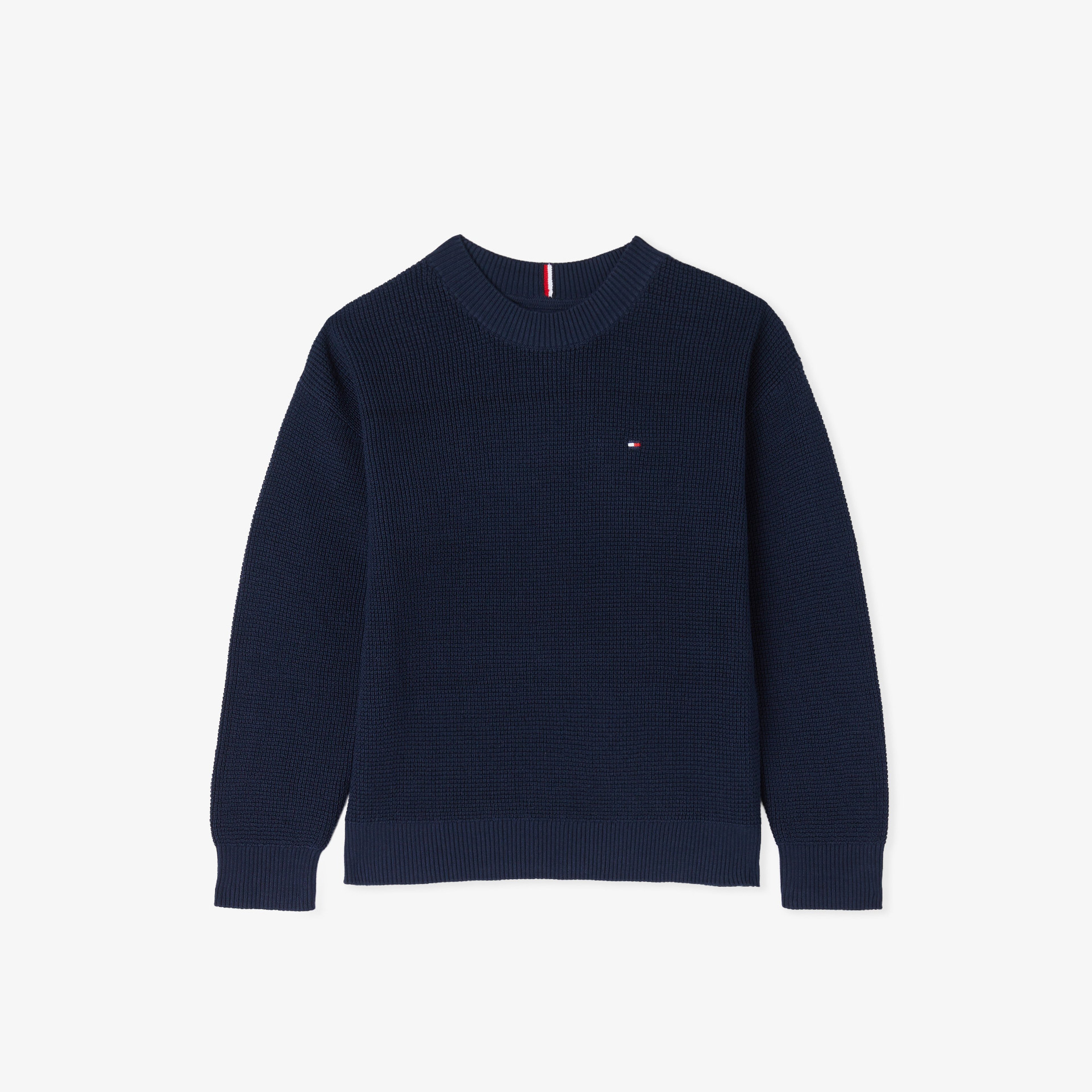 Tommy Hilfiger Cotton Texture Çocuk Mavi Kazak
