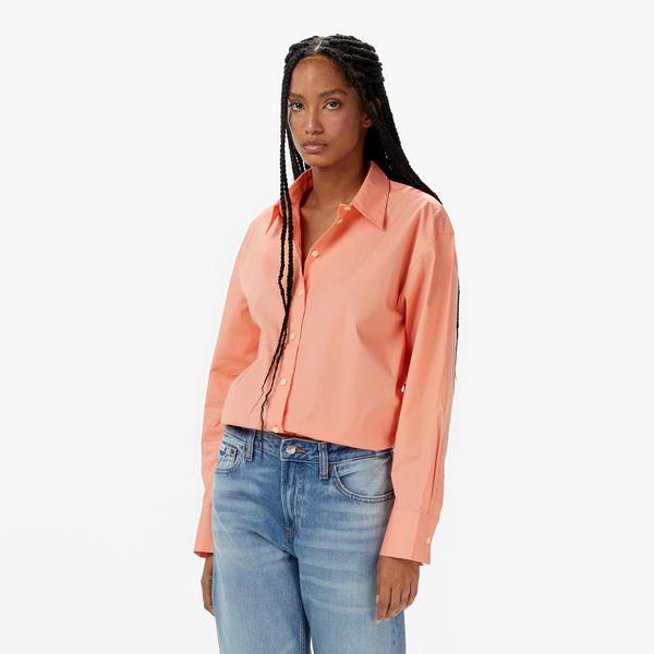 Calvin Klein Stretch Poplin Relaxed Kadın Turuncu Gömlek
