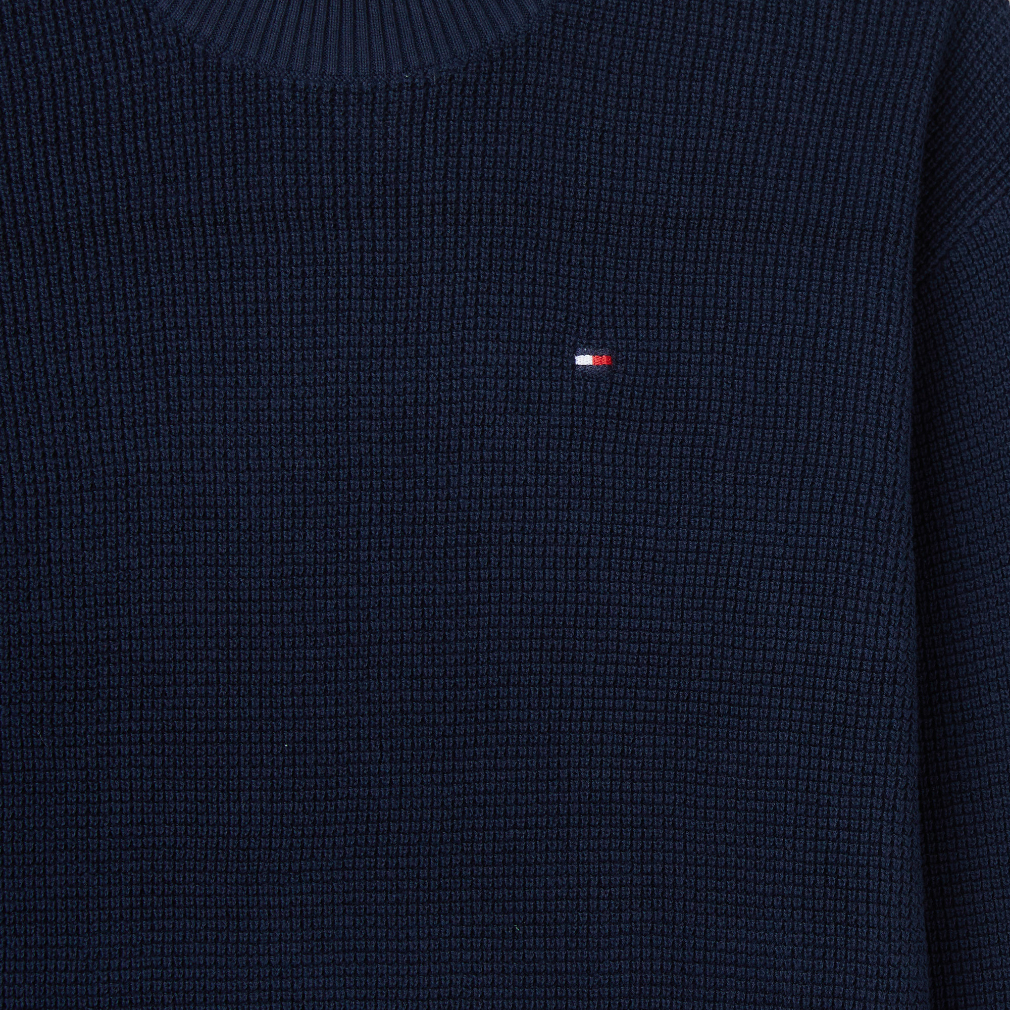 Tommy Hilfiger Cotton Texture Çocuk Mavi Kazak