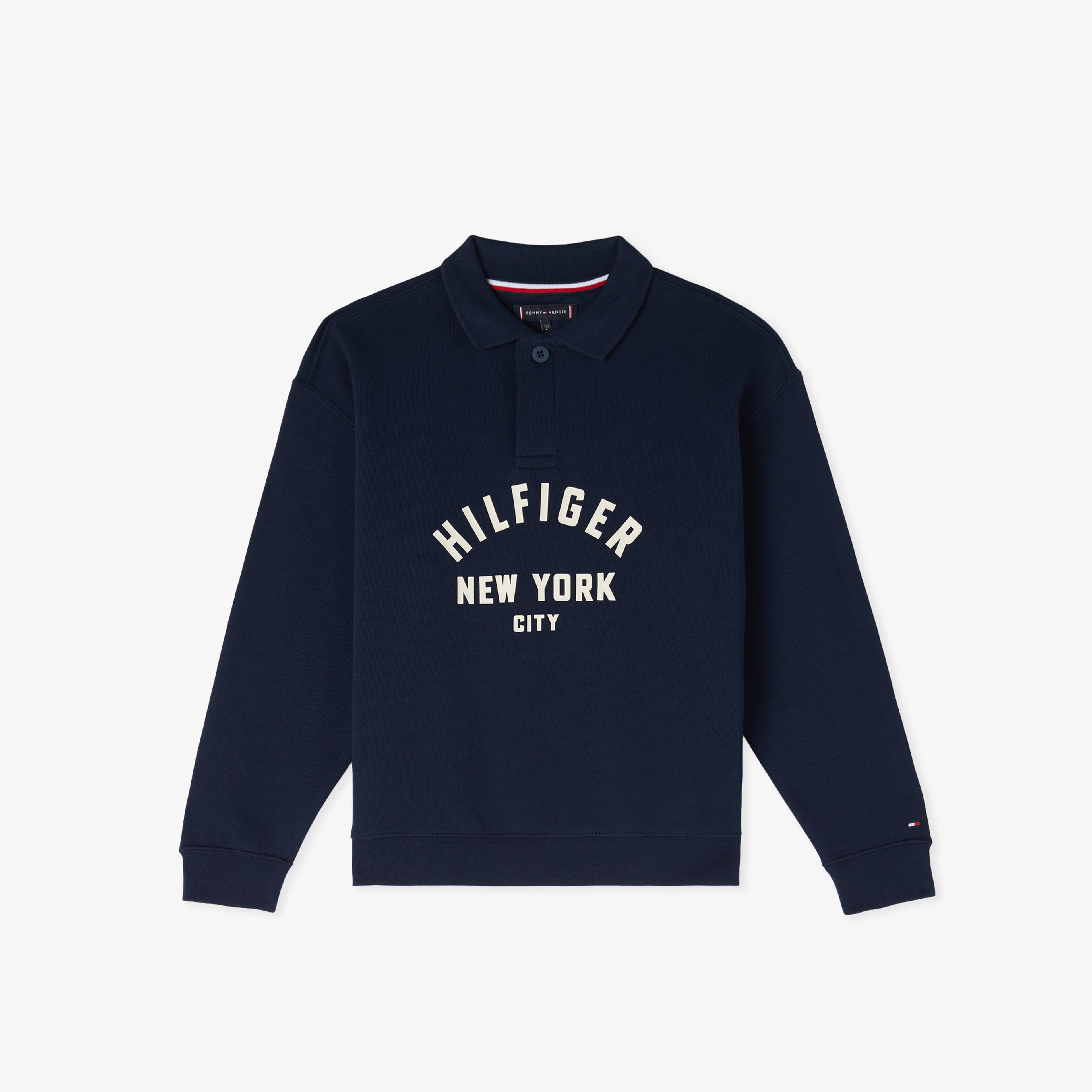 Tommy Hilfiger Graphıc Curved Artwork Çocuk Mavi Sweatshirt