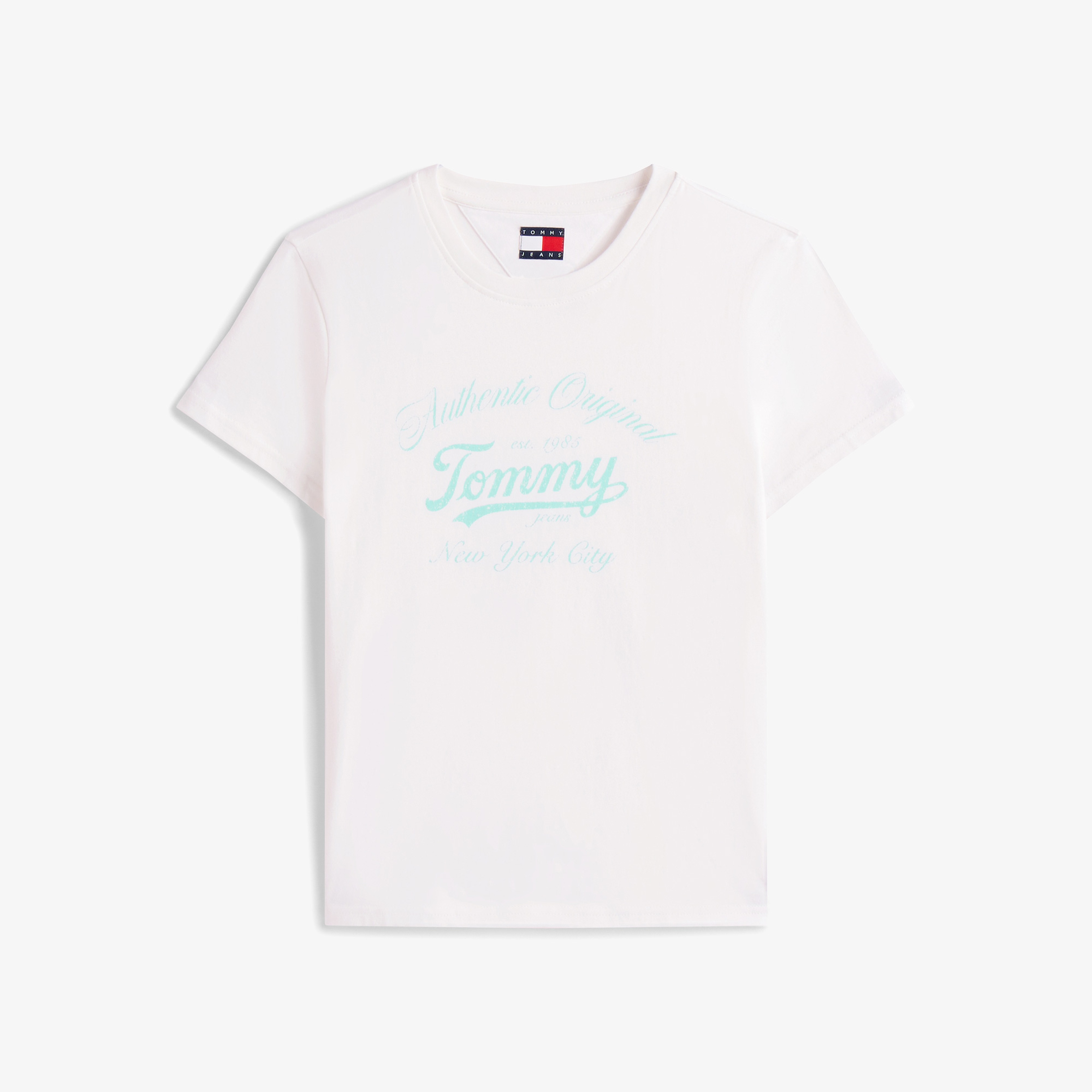 Tommy Hilfiger Essential Logo 1 Kadın Beyaz T-Shirt