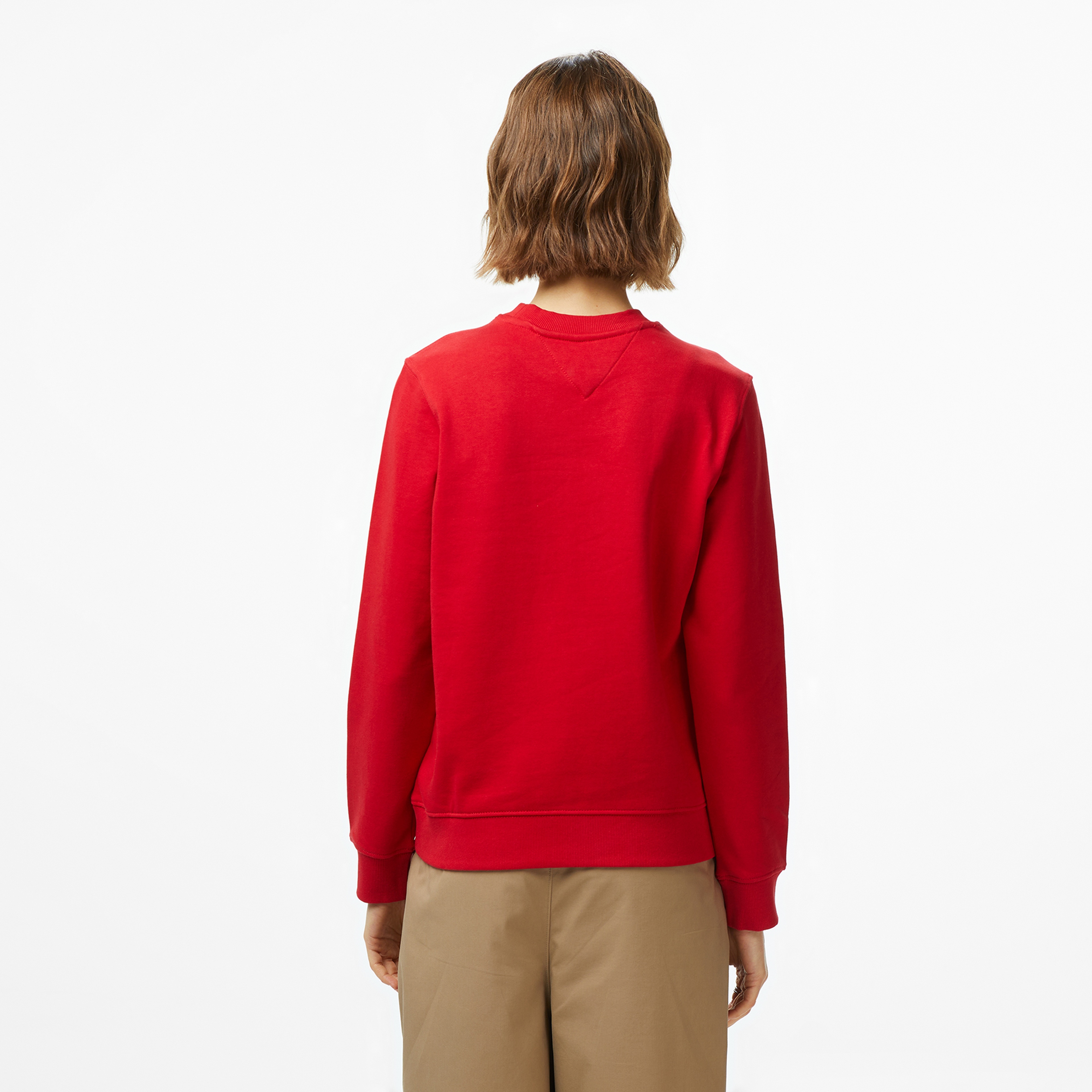 Tommy Jeans Regular Essential Logo Kadın Kırmızı Sweatshirt