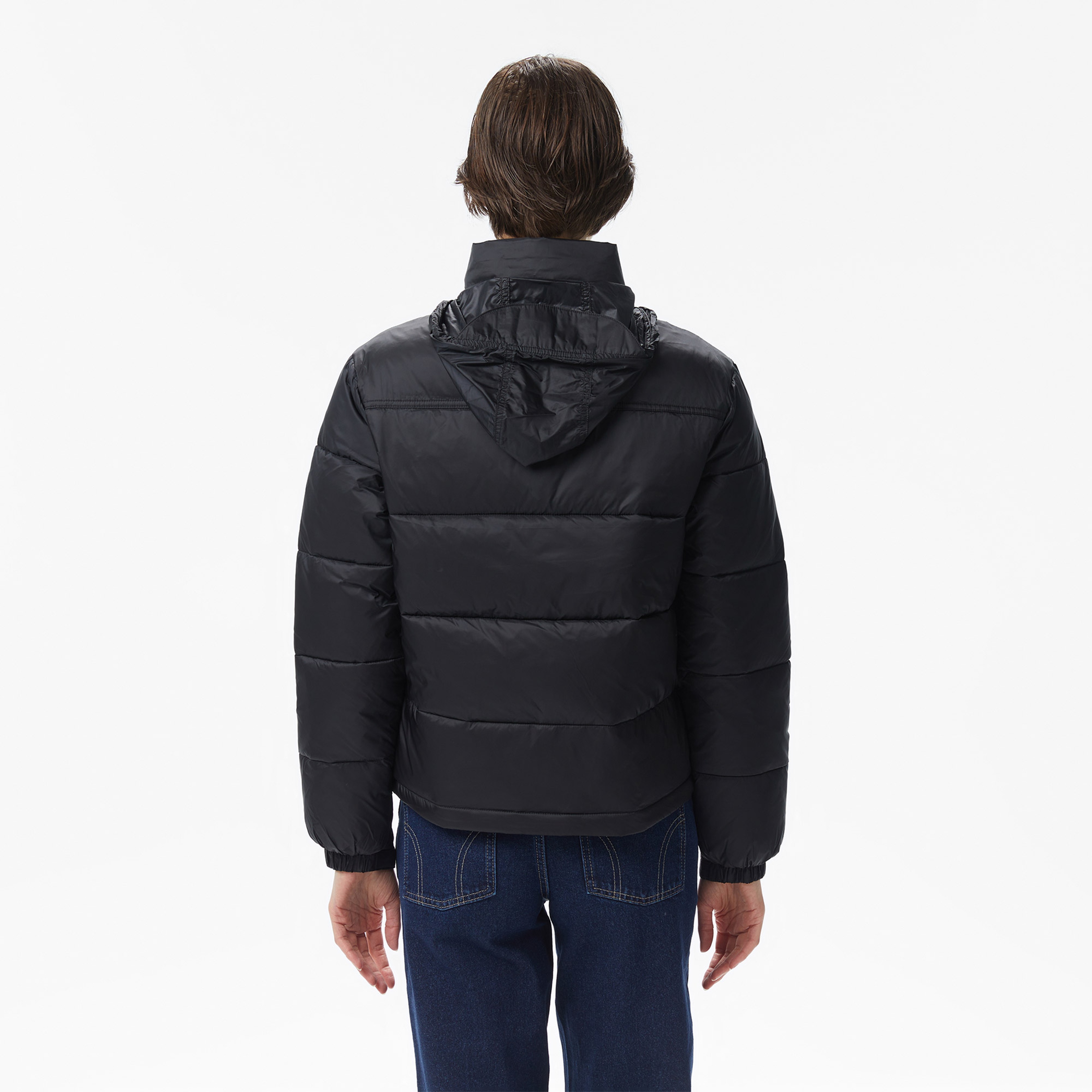 Tommy Jeans Hood Essentials Kadın Siyah Puffer Mont