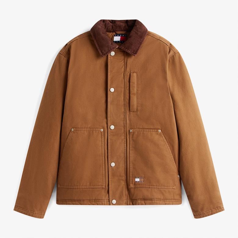 Tommy Jeans Twill Chore Erkek Kahverengi Ceket