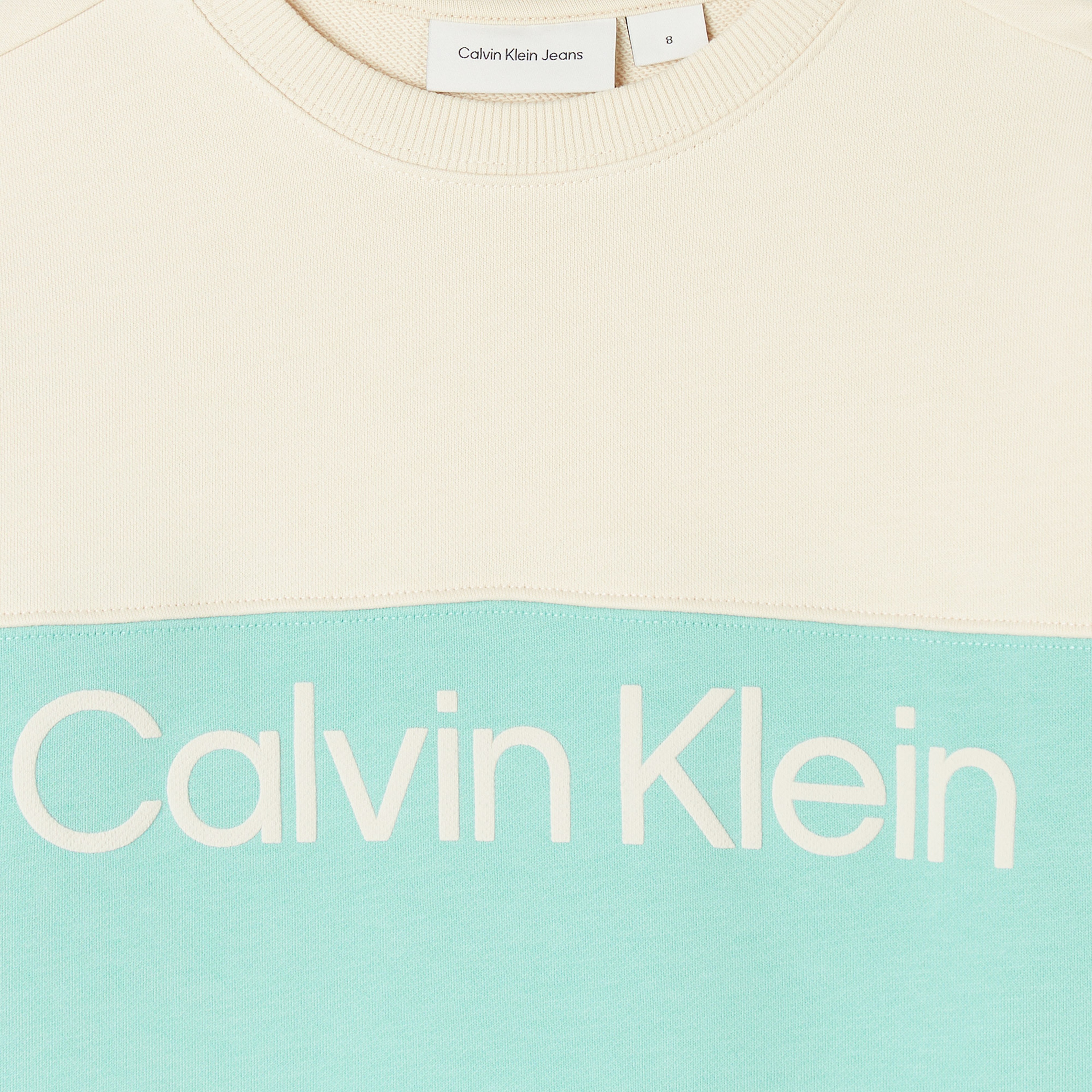 Calvin Klein Terry Blocking Çocuk Yeşil Sweatshirt