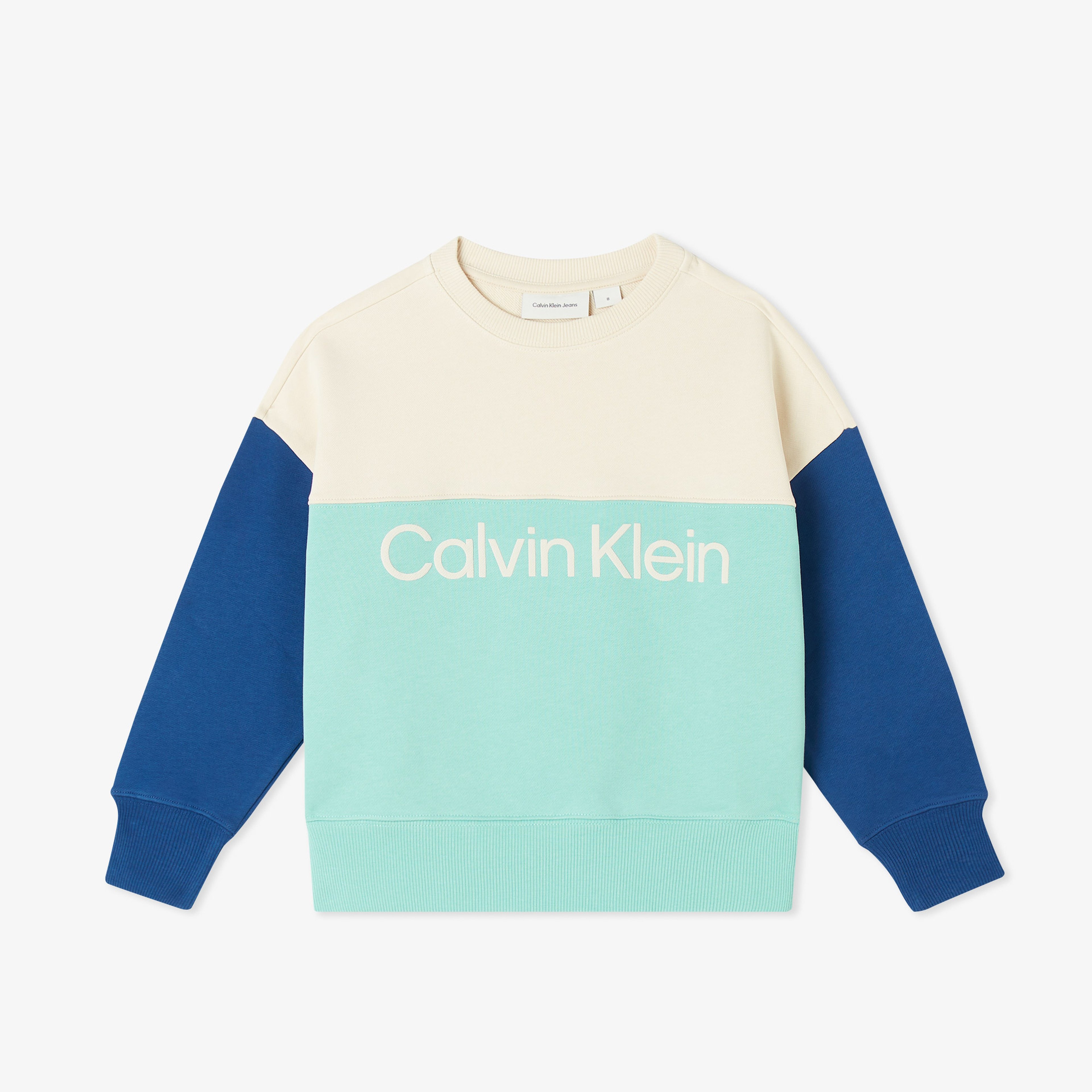 Calvin Klein Terry Blocking Çocuk Yeşil Sweatshirt