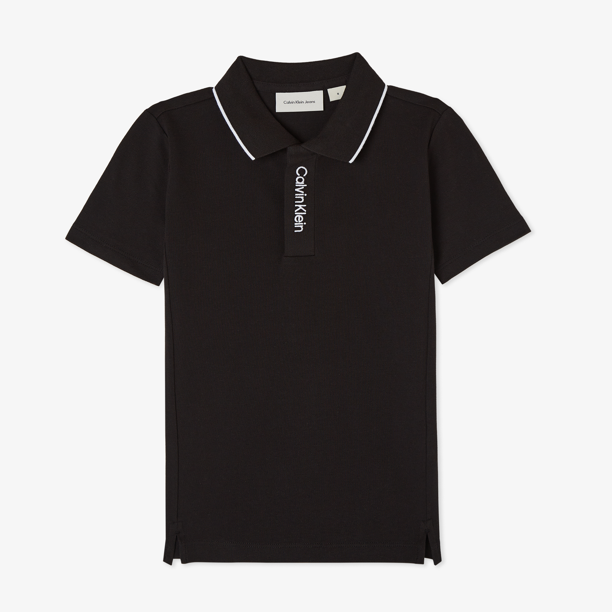 Calvin Klein Embro Logo Pique Çocuk Siyah Polo