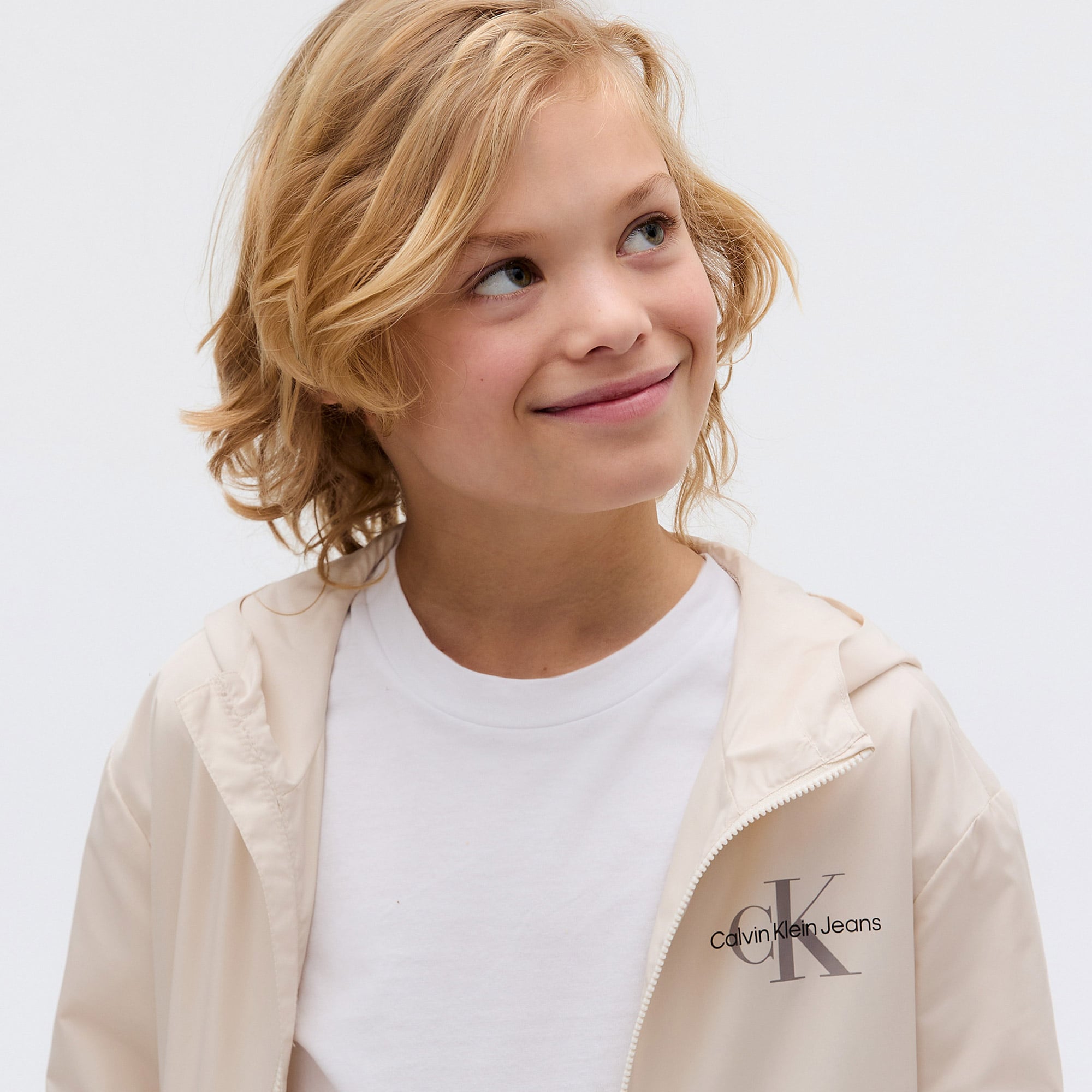 Calvin Klein Monologo Essential Çocuk Krem Rengi Ceket