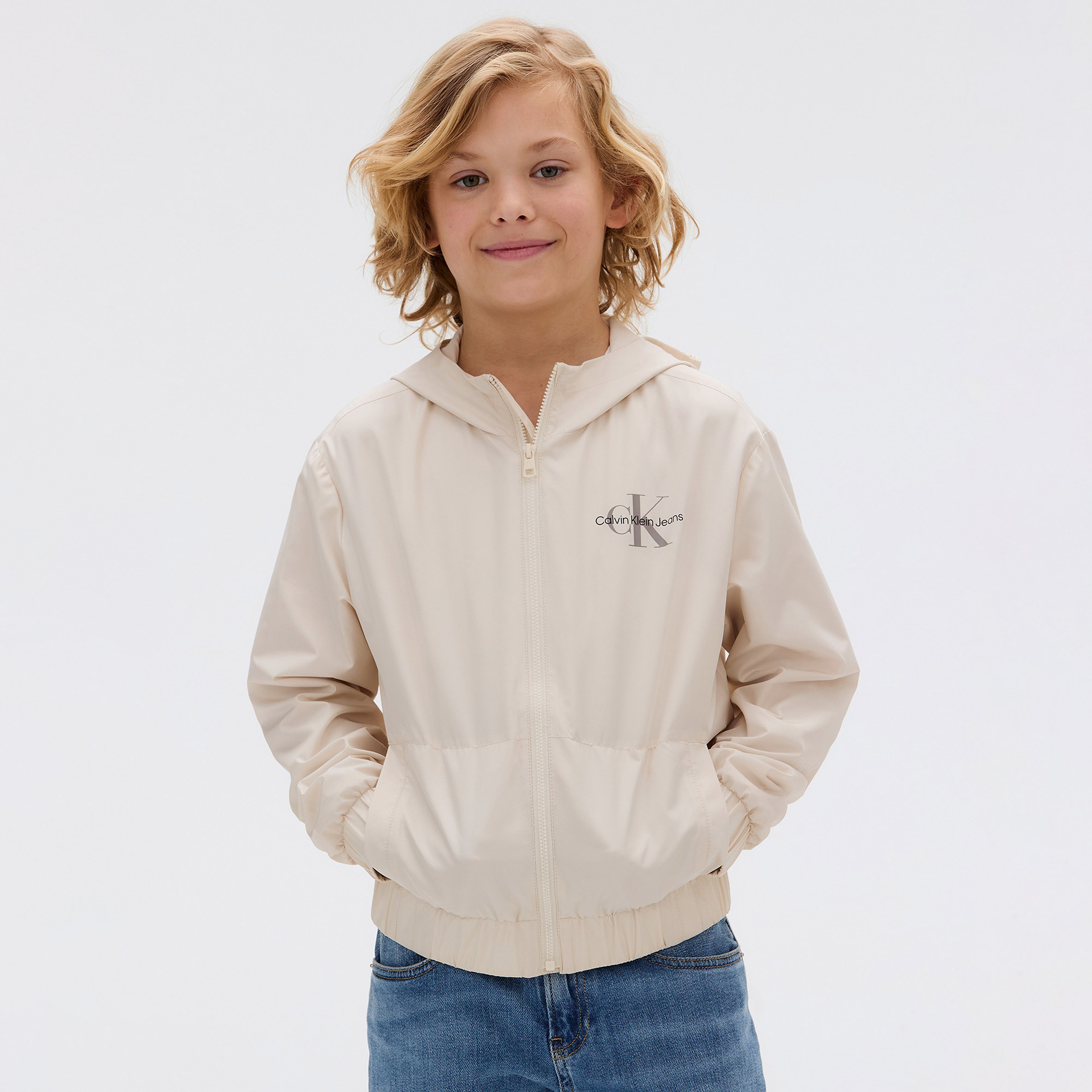 Calvin Klein Monologo Essential Çocuk Krem Rengi Ceket
