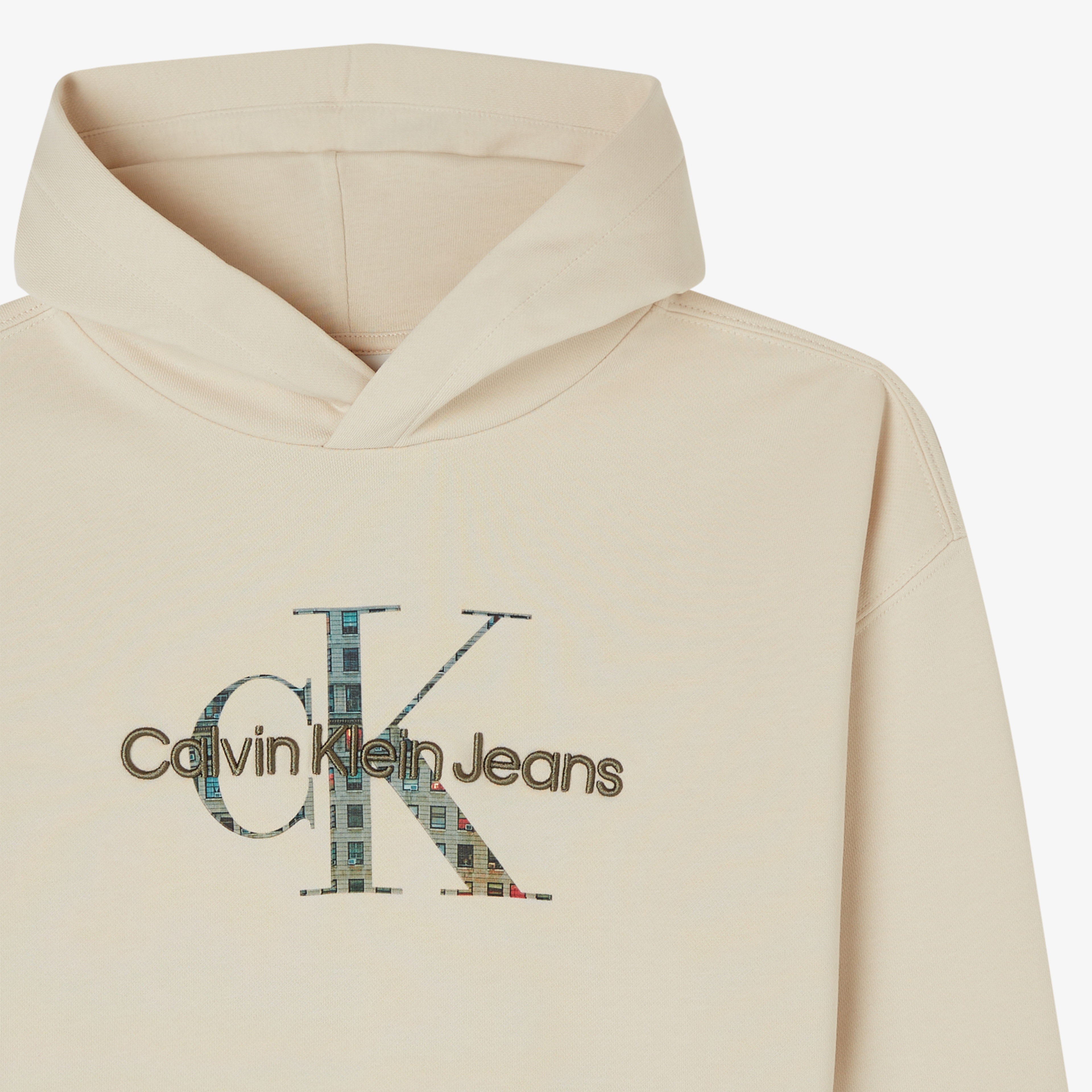 Calvin Klein Embro Logo Çocuk Bej Sweatshirt