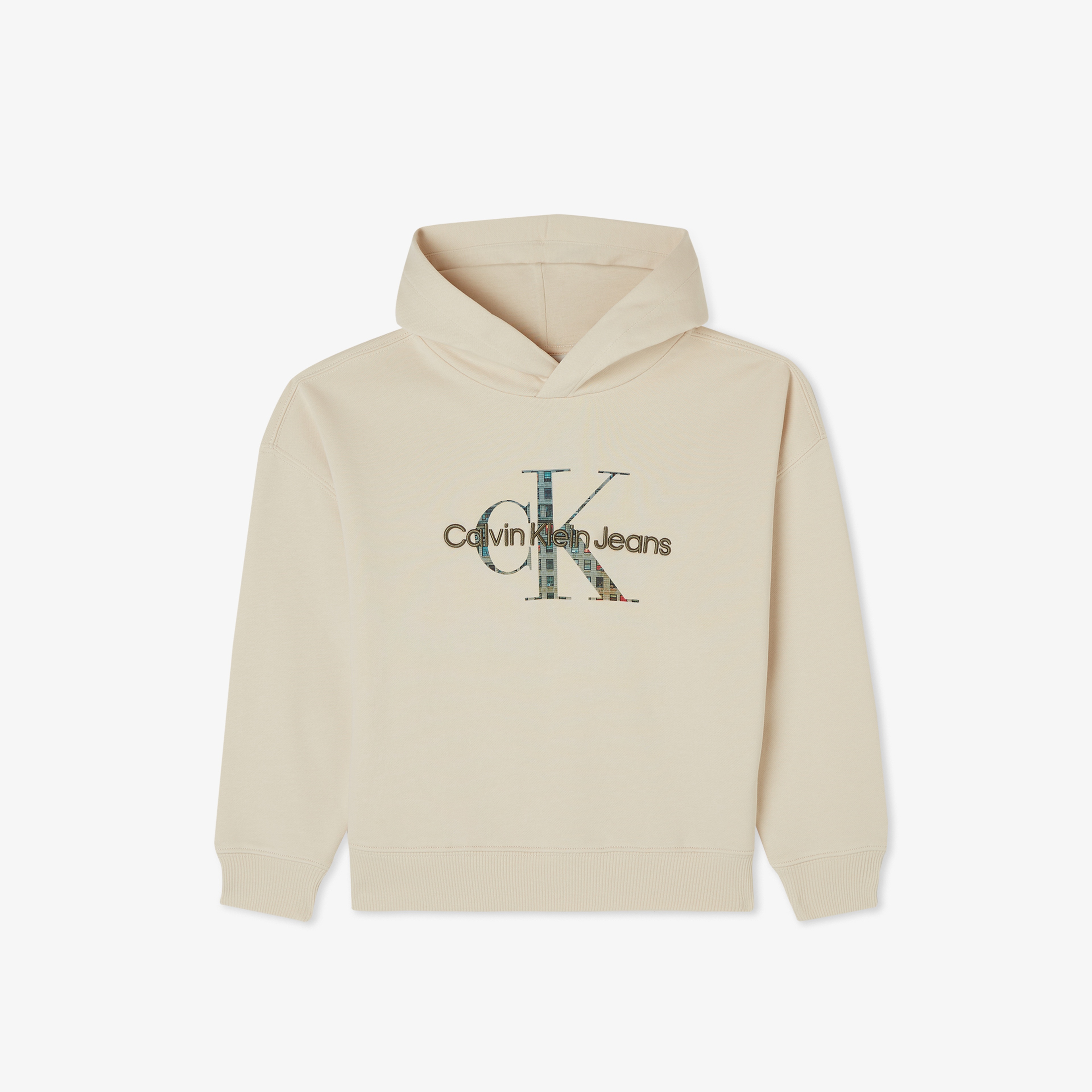 Calvin Klein Embro Logo Çocuk Bej Sweatshirt