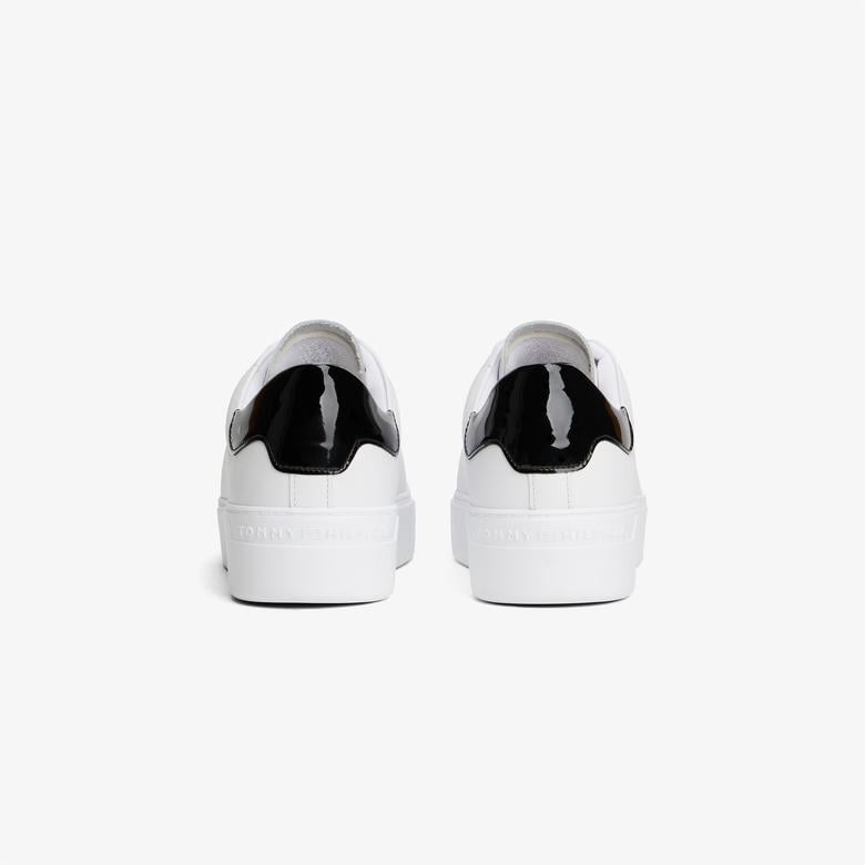 Tommy Hilfiger Platform Cupsole Patent Kadın Beyaz Sneaker