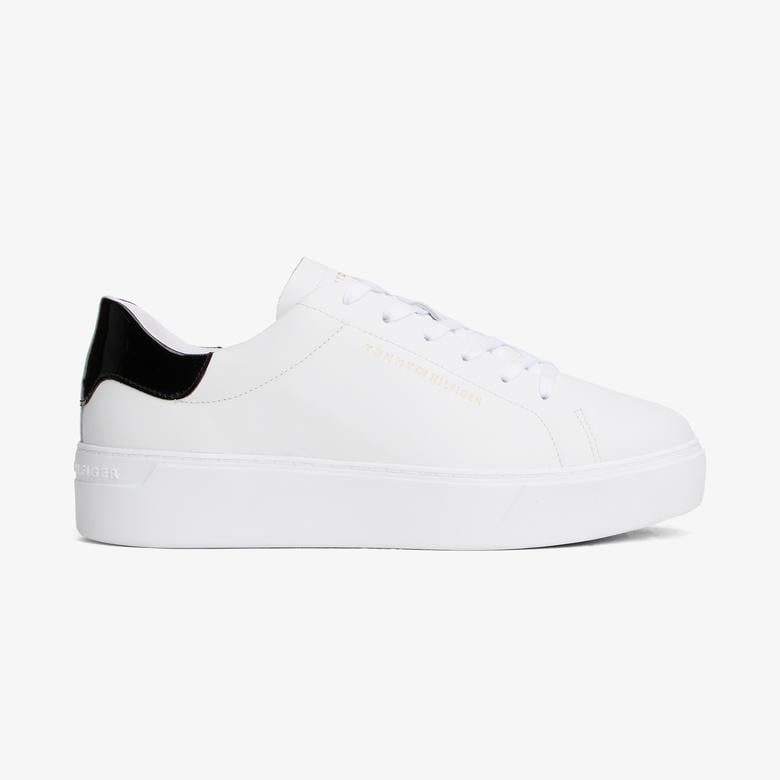 Tommy Hilfiger Platform Cupsole Patent Kadın Beyaz Sneaker