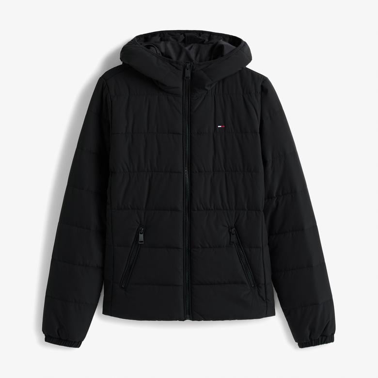 Tommy Jeans Slim Padded Kadın Siyah Puffer Mont