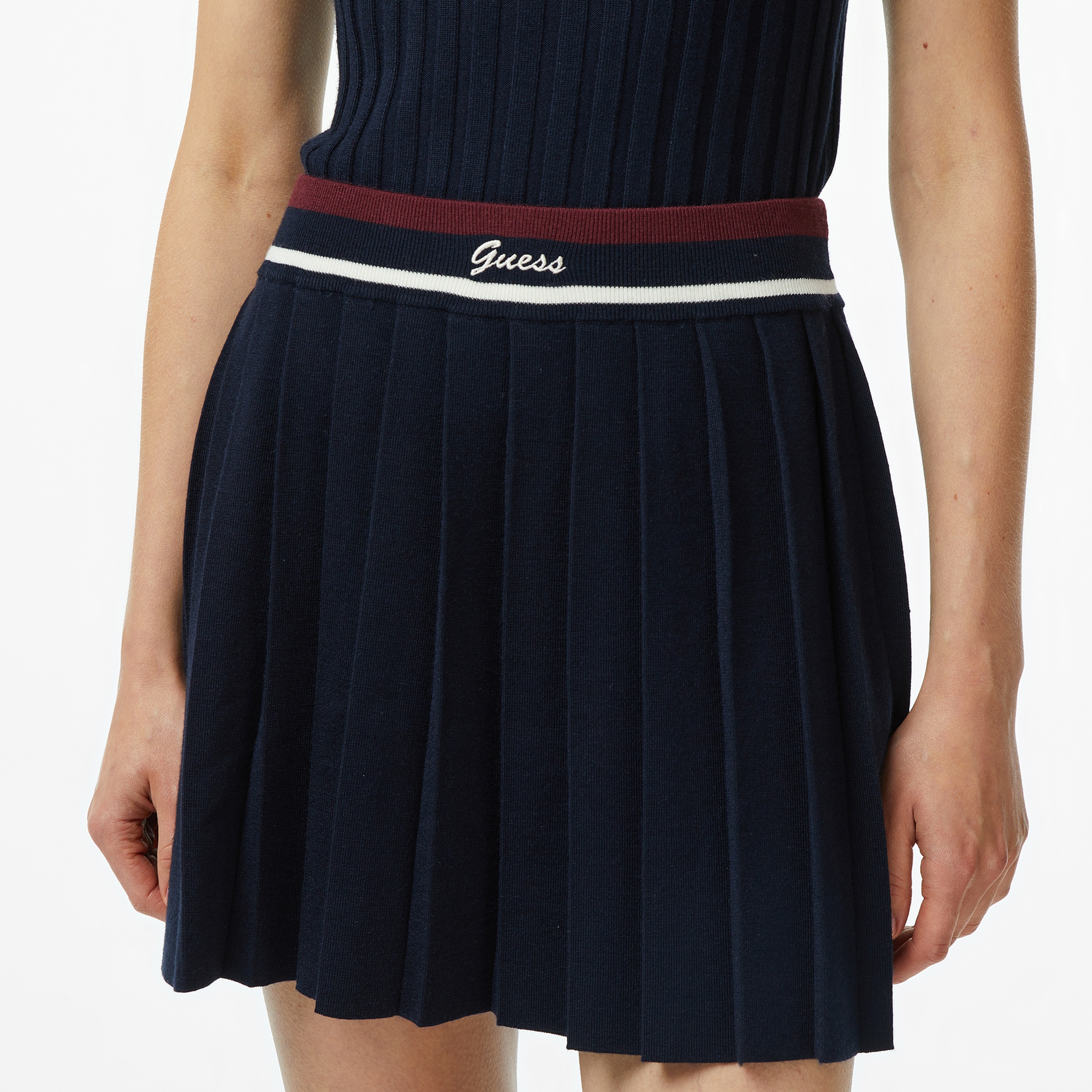 Guess Sabina A Kesim Yün Karışımlı Kadın Lacivert Etek