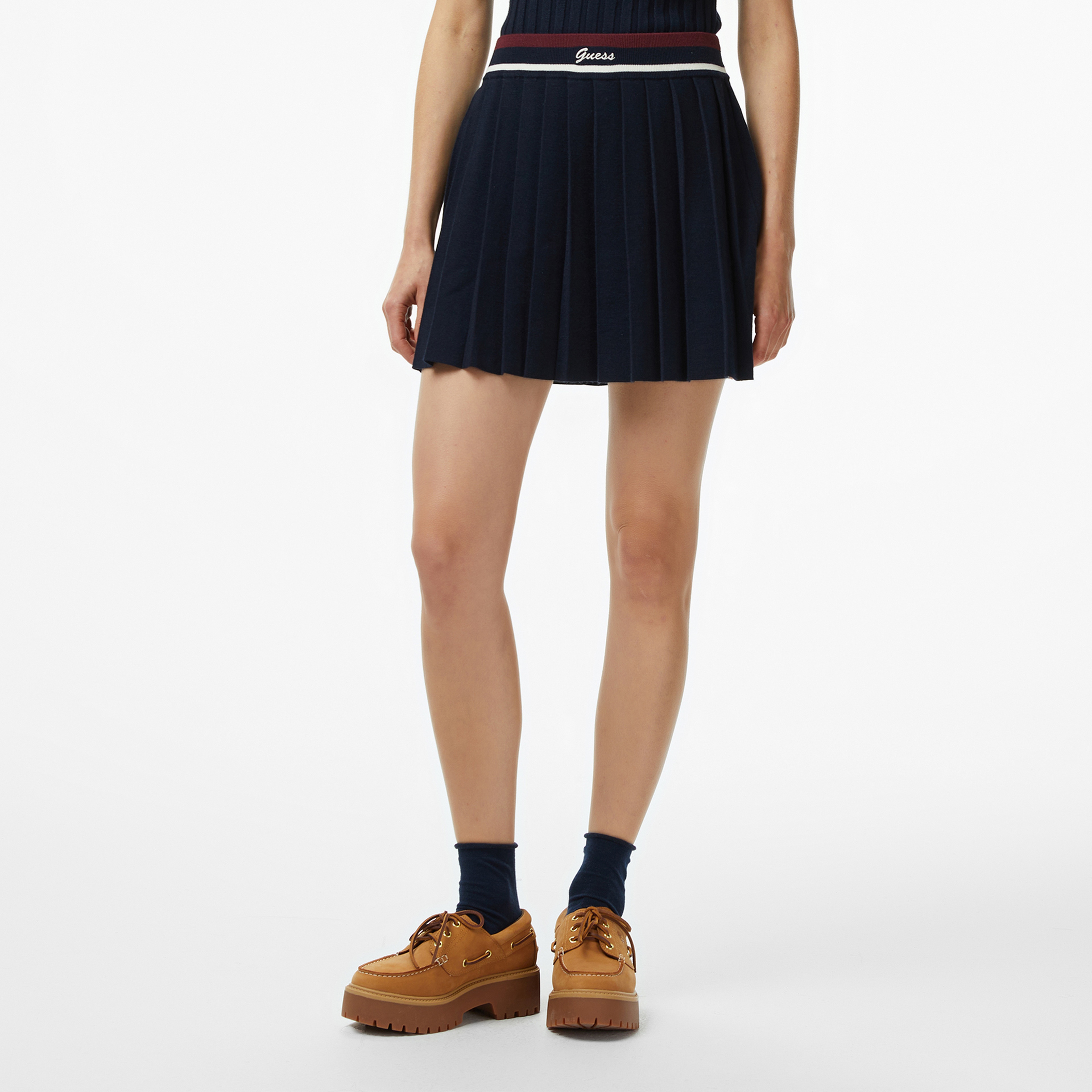 Guess Sabina A Kesim Yün Karışımlı Kadın Lacivert Etek