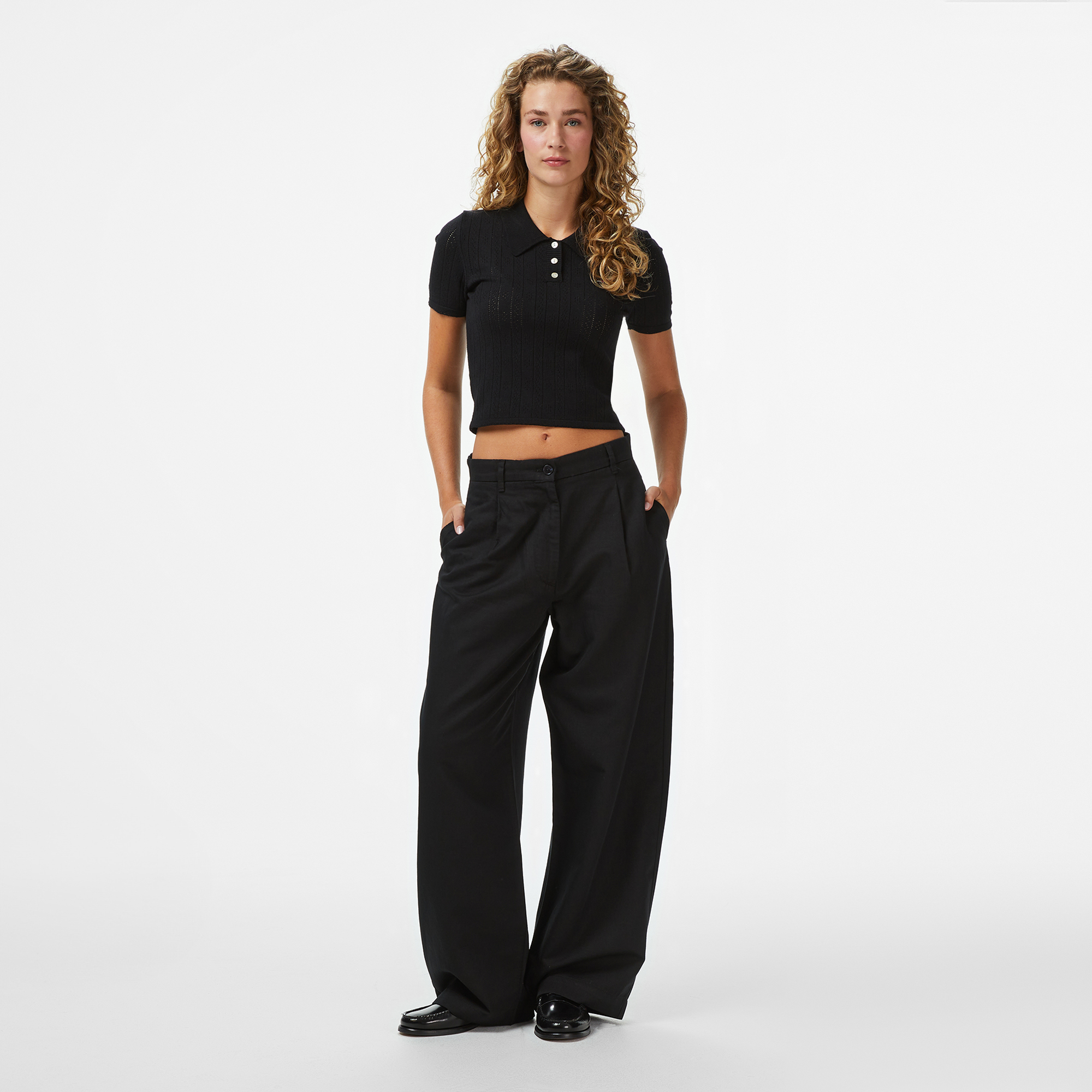 Tommy Jeans Pointelle Kadın Siyah Triko Polo