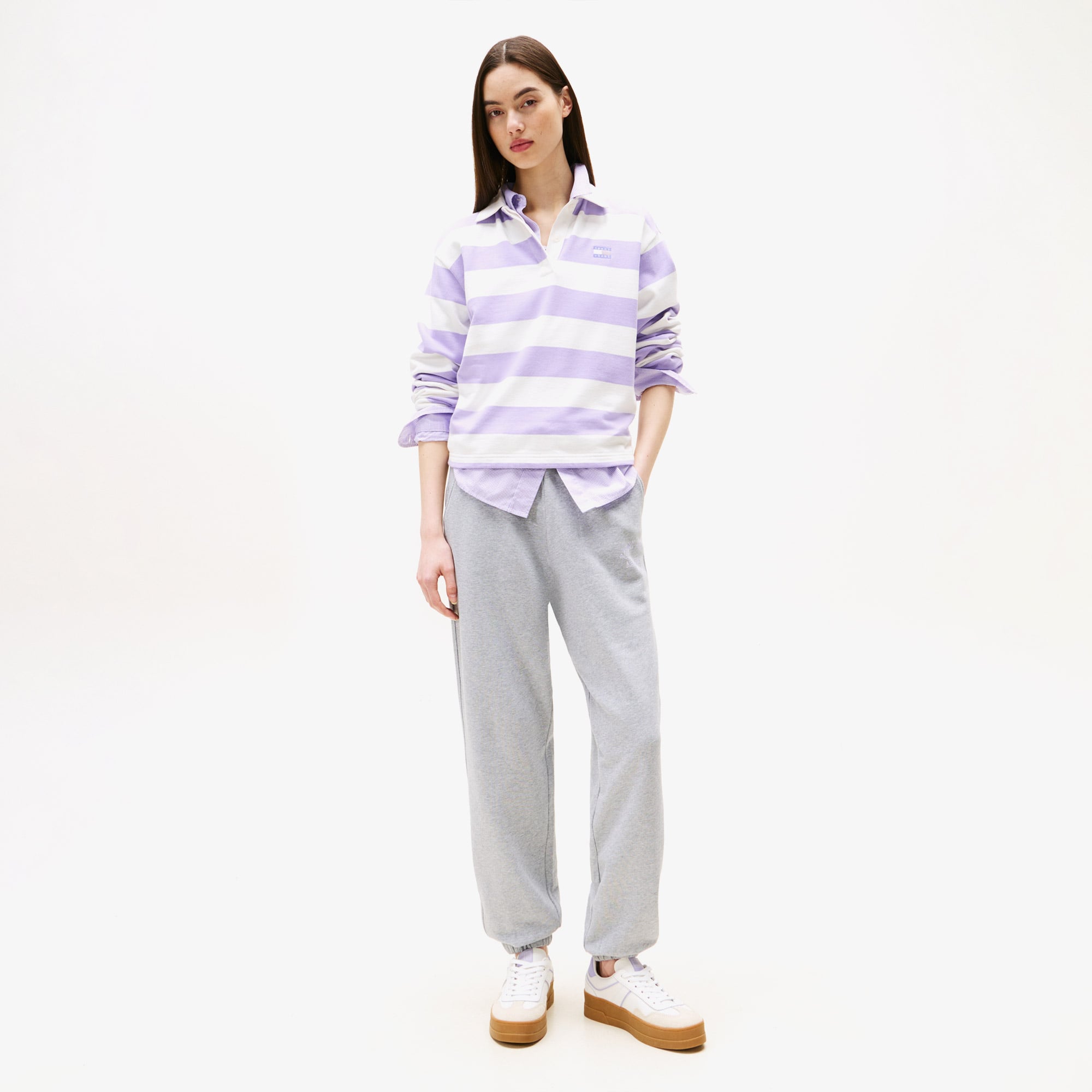 Tommy Jeans Varsity Overdye Kadın Gri Jogger Pantolon