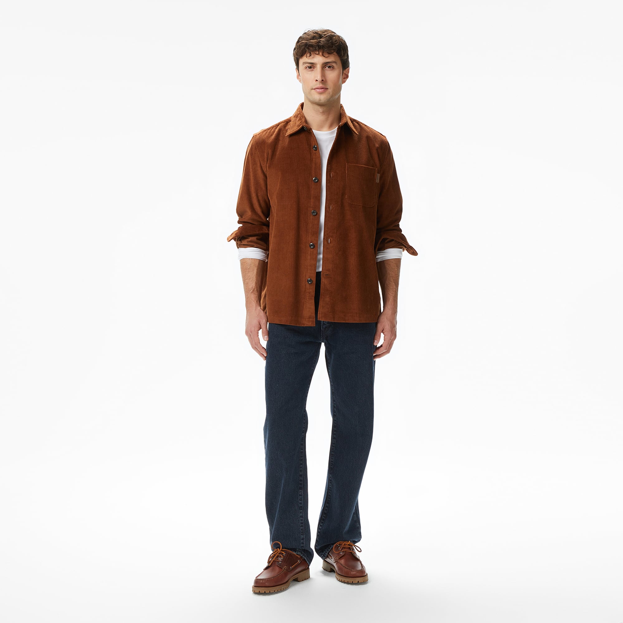 Tommy Hilfiger Corduroy Seasonal Quality Erkek Kahverengi Gömlek