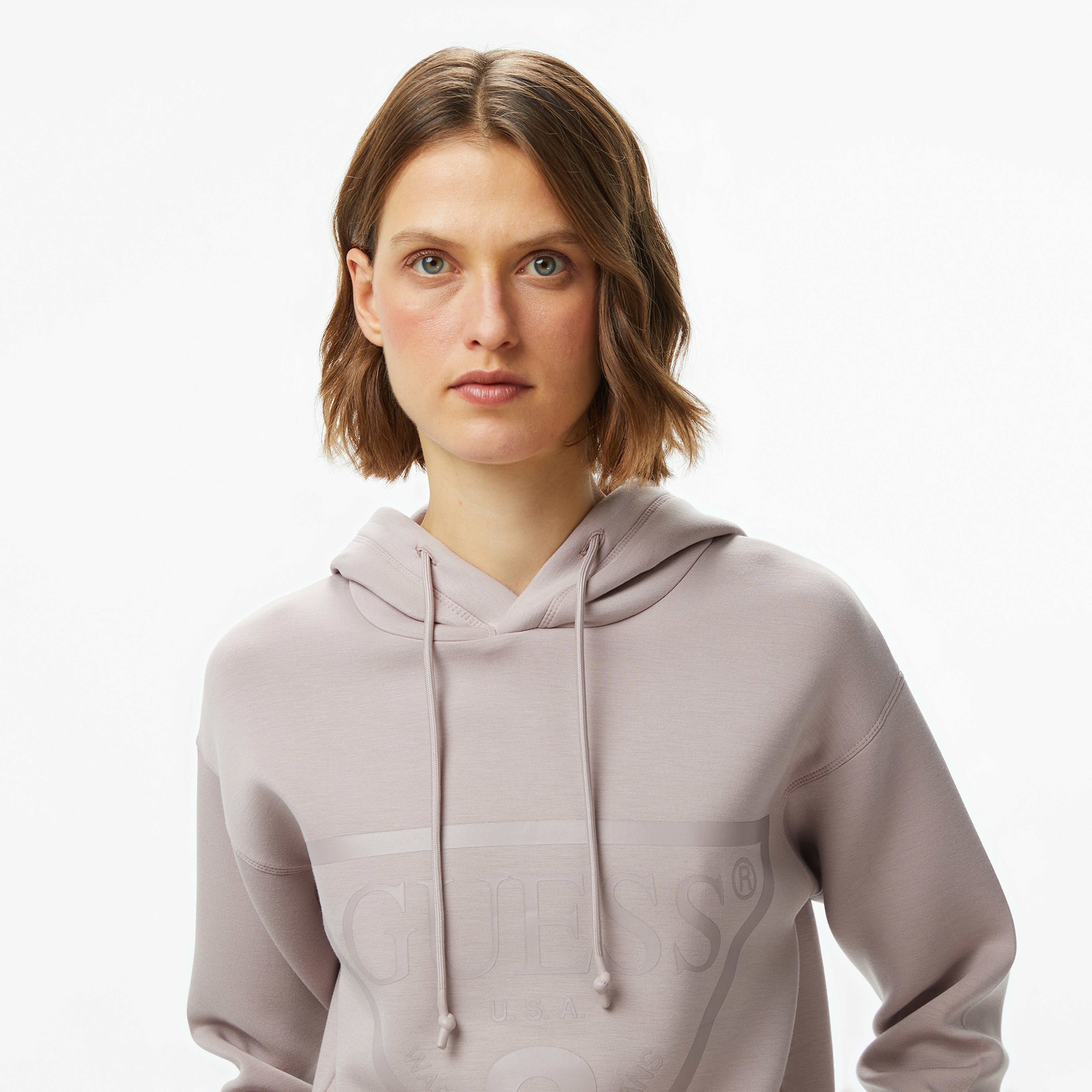Guess New Alisa Scuba Kadın Kahverengi Sweatshirt