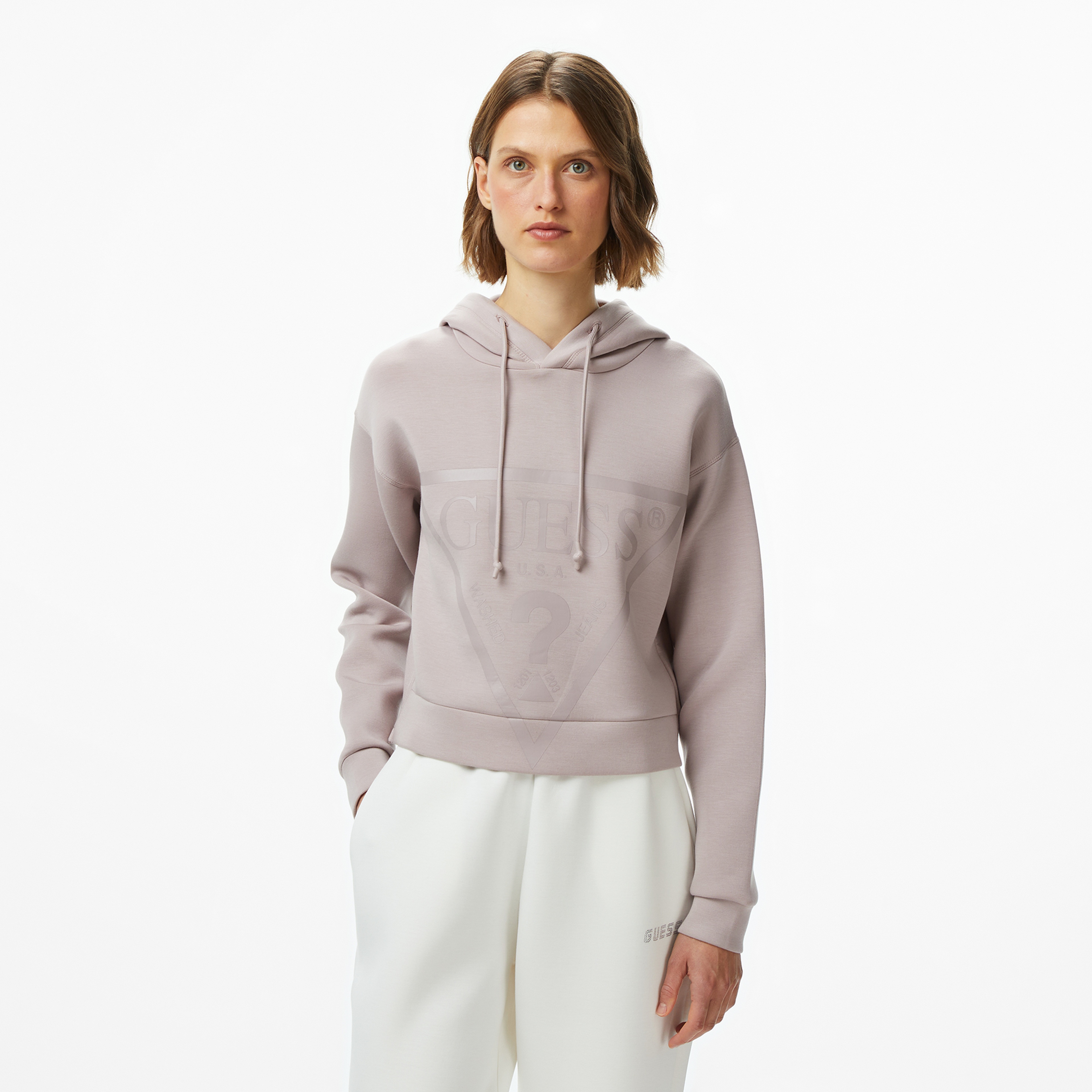 Guess New Alisa Scuba Kadın Kahverengi Sweatshirt