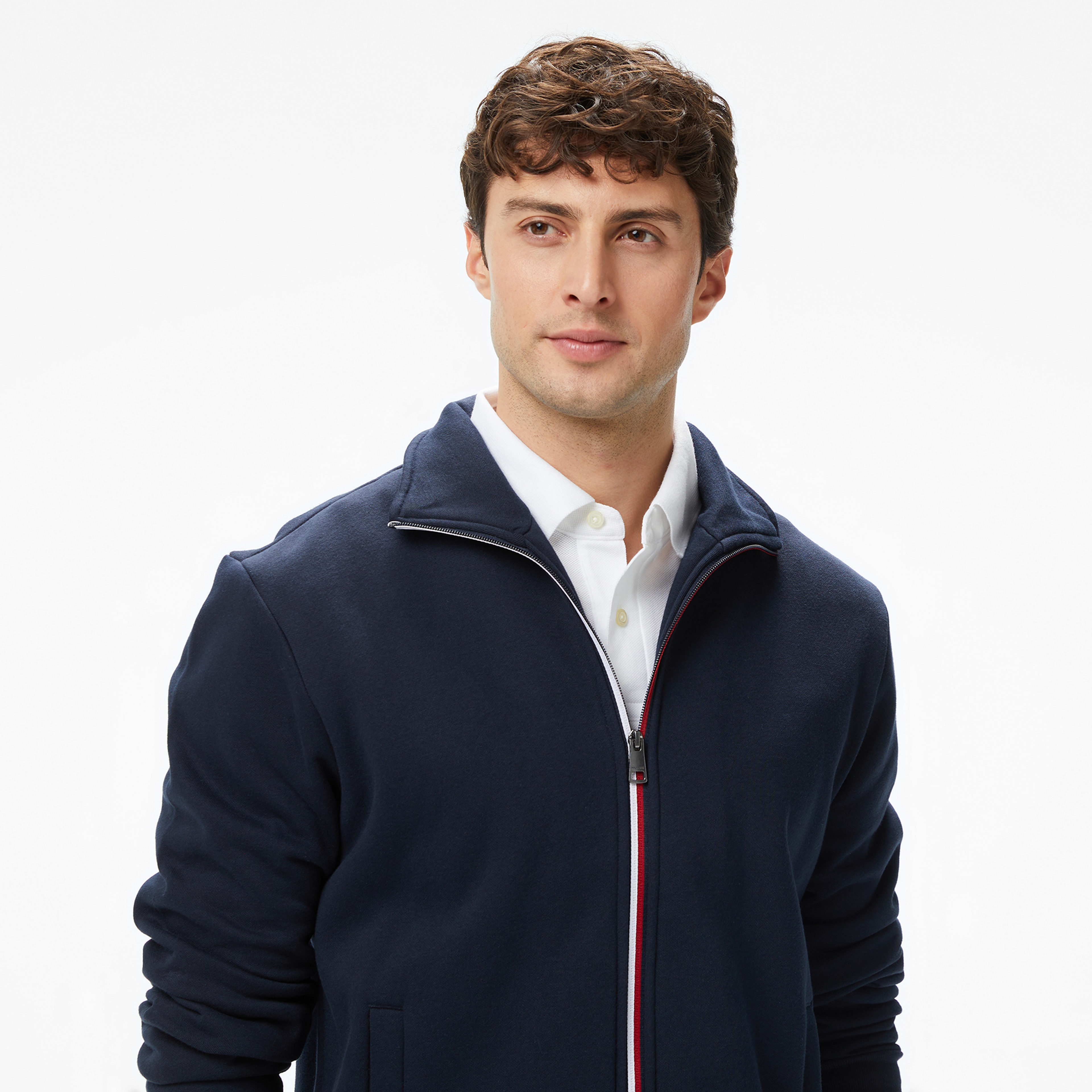 Tommy Hilfiger Global Stripe Through Erkek Mavi Sweatshirt