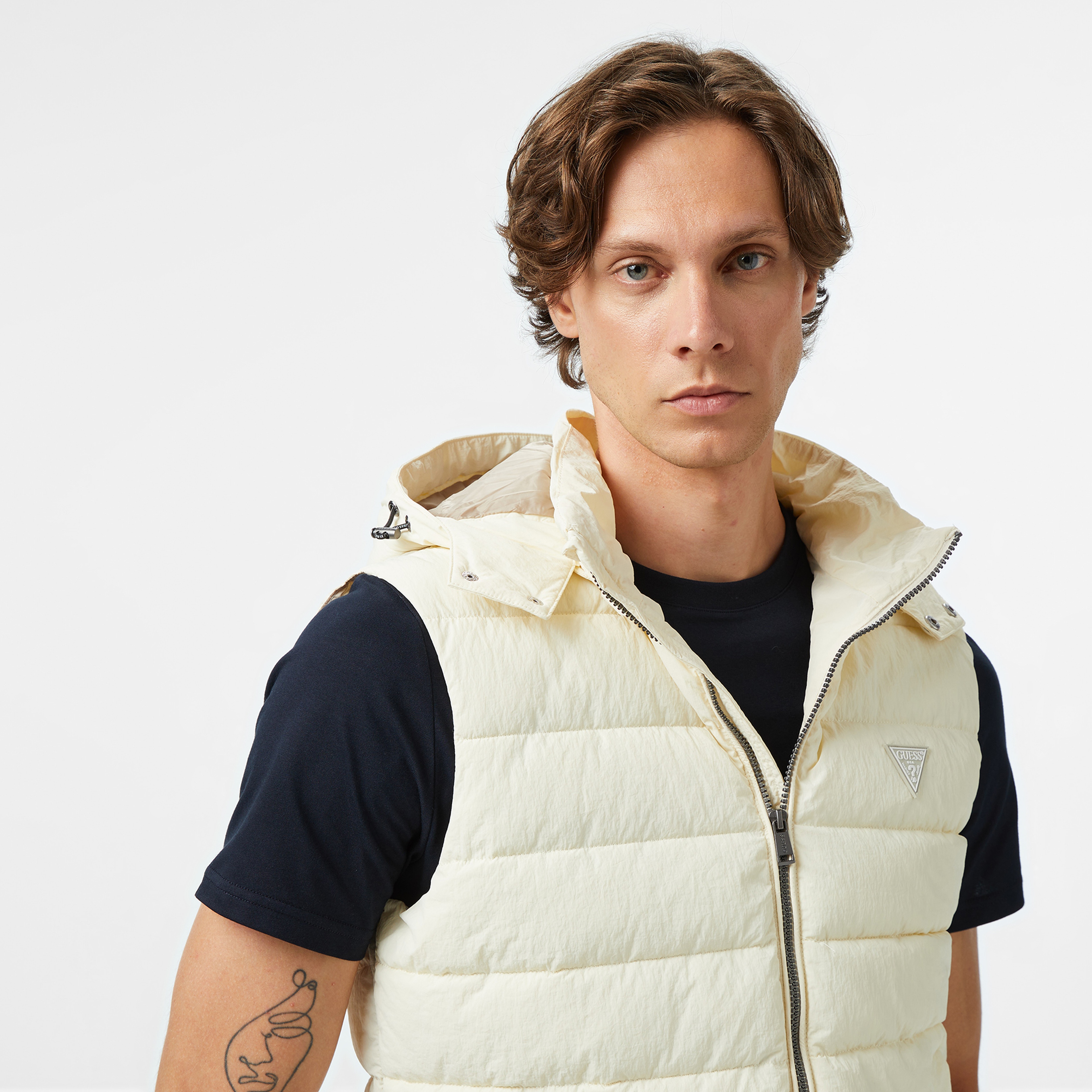 Guess Orion Erkek Beyaz Yelek