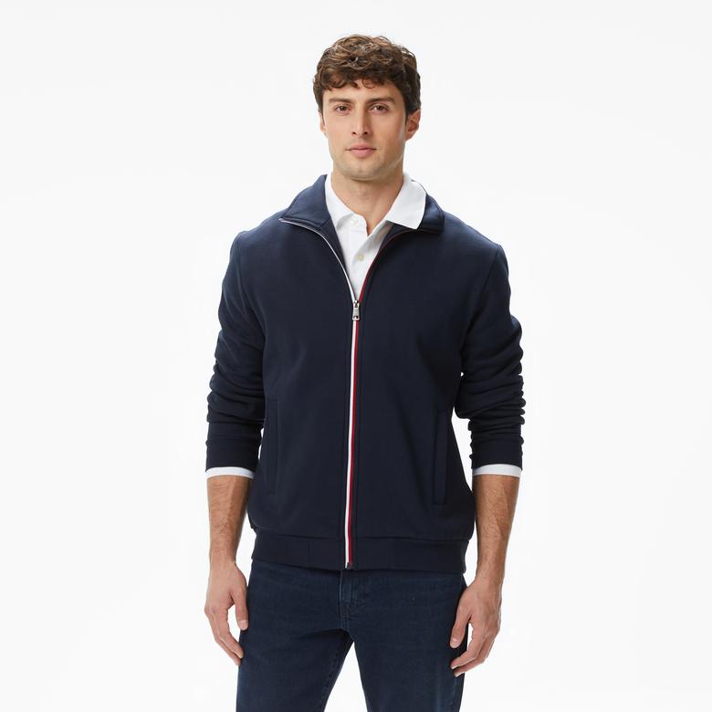 Tommy Hilfiger Global Stripe Through Erkek Mavi Sweatshirt