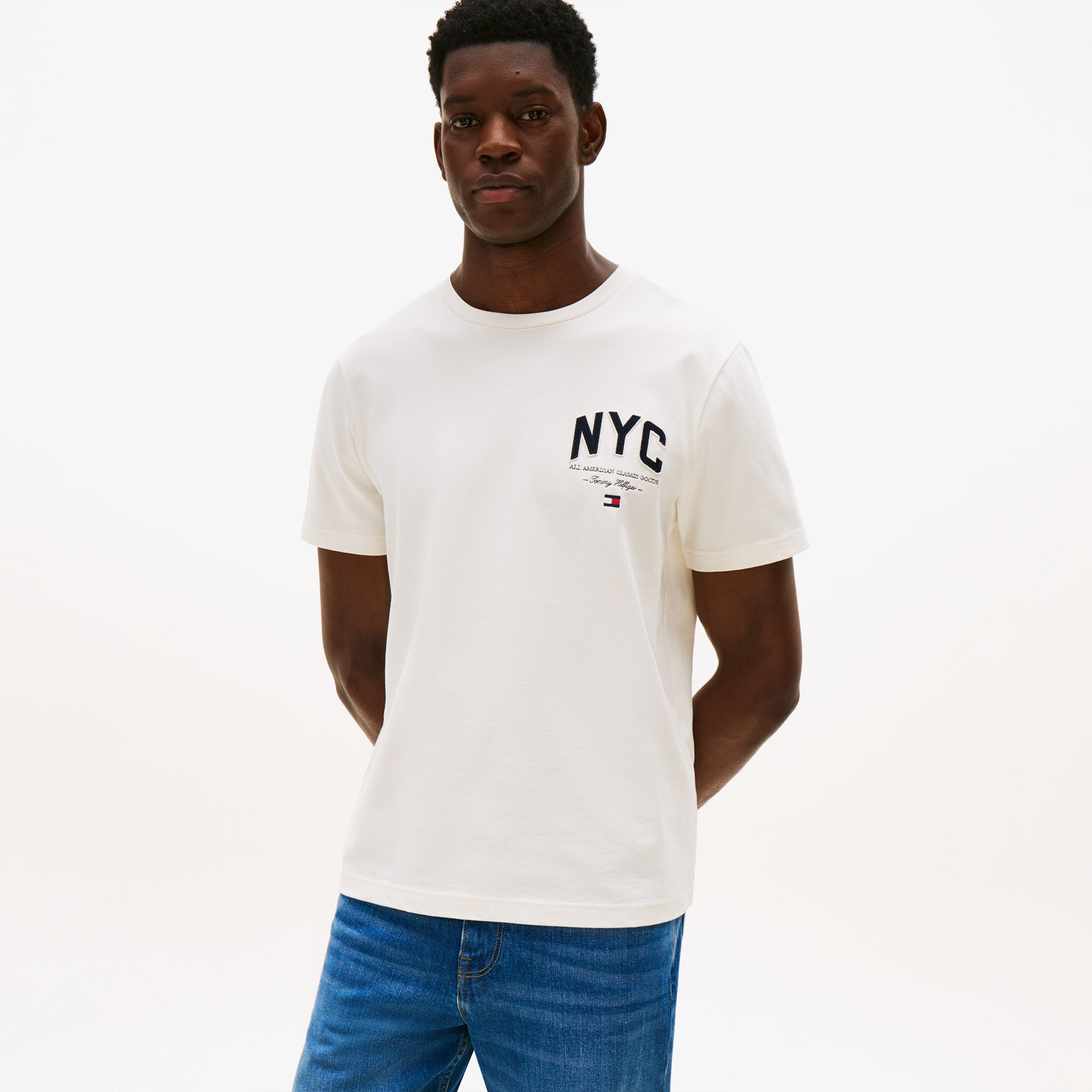 Tommy Hilfiger Script Erkek Sarı T-Shirt