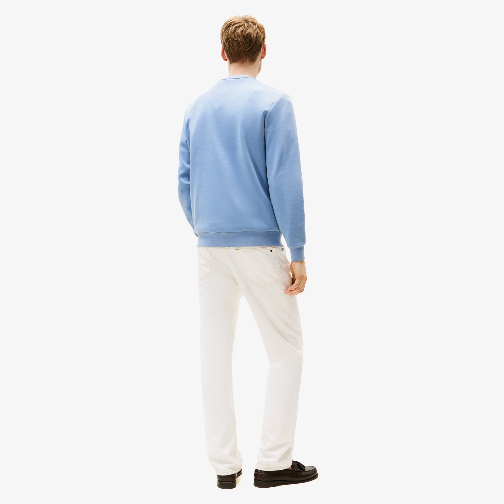 Tommy Hilfiger Essential Intechno Yuvarlak Yaka Erkek Mavi Sweatshirt