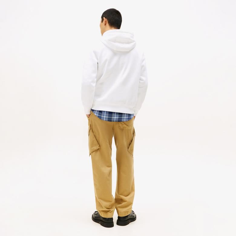 Tommy Hilfiger Logo Erkek Beyaz Hoodie