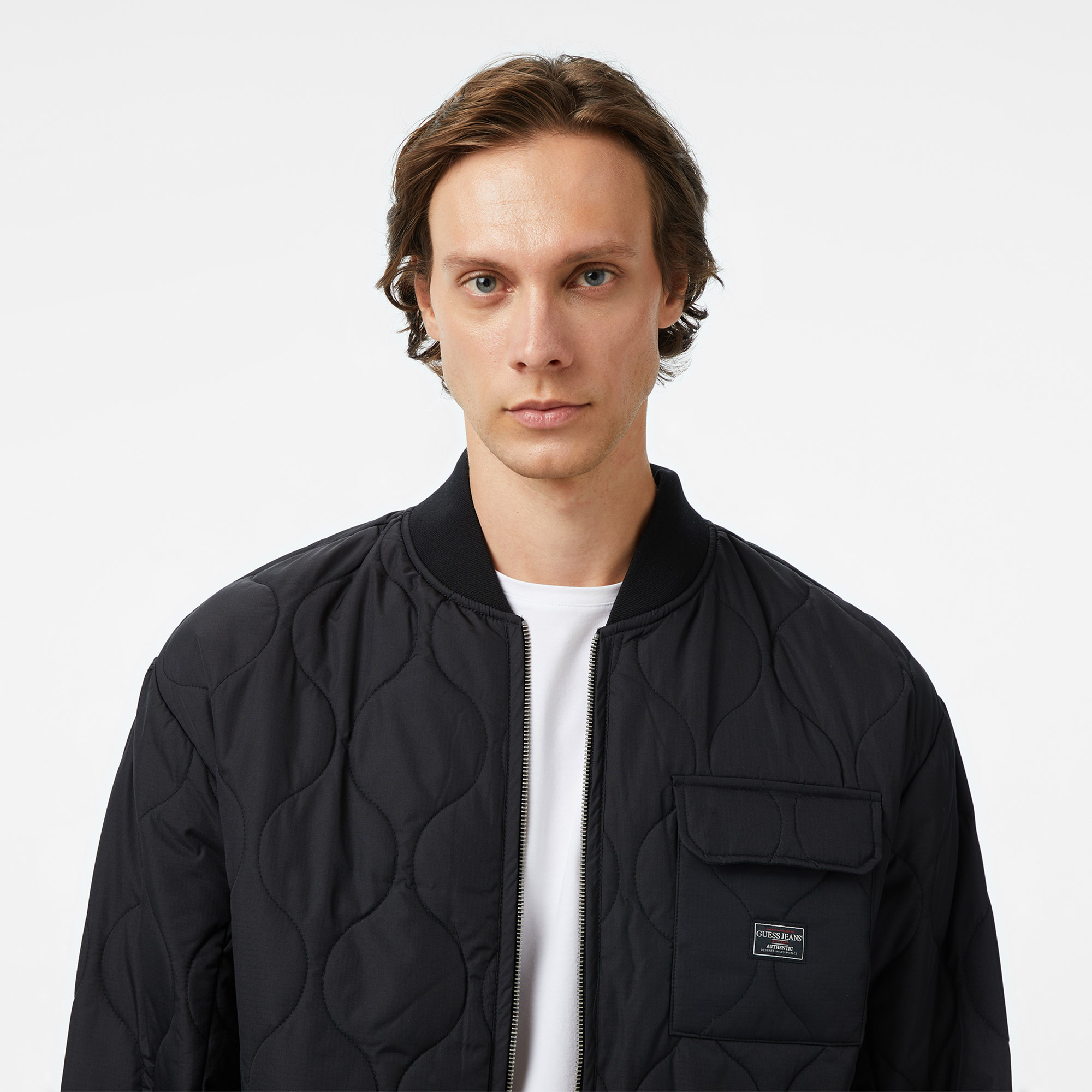 Guess Jeans Bomber Erkek Siyah Ceket