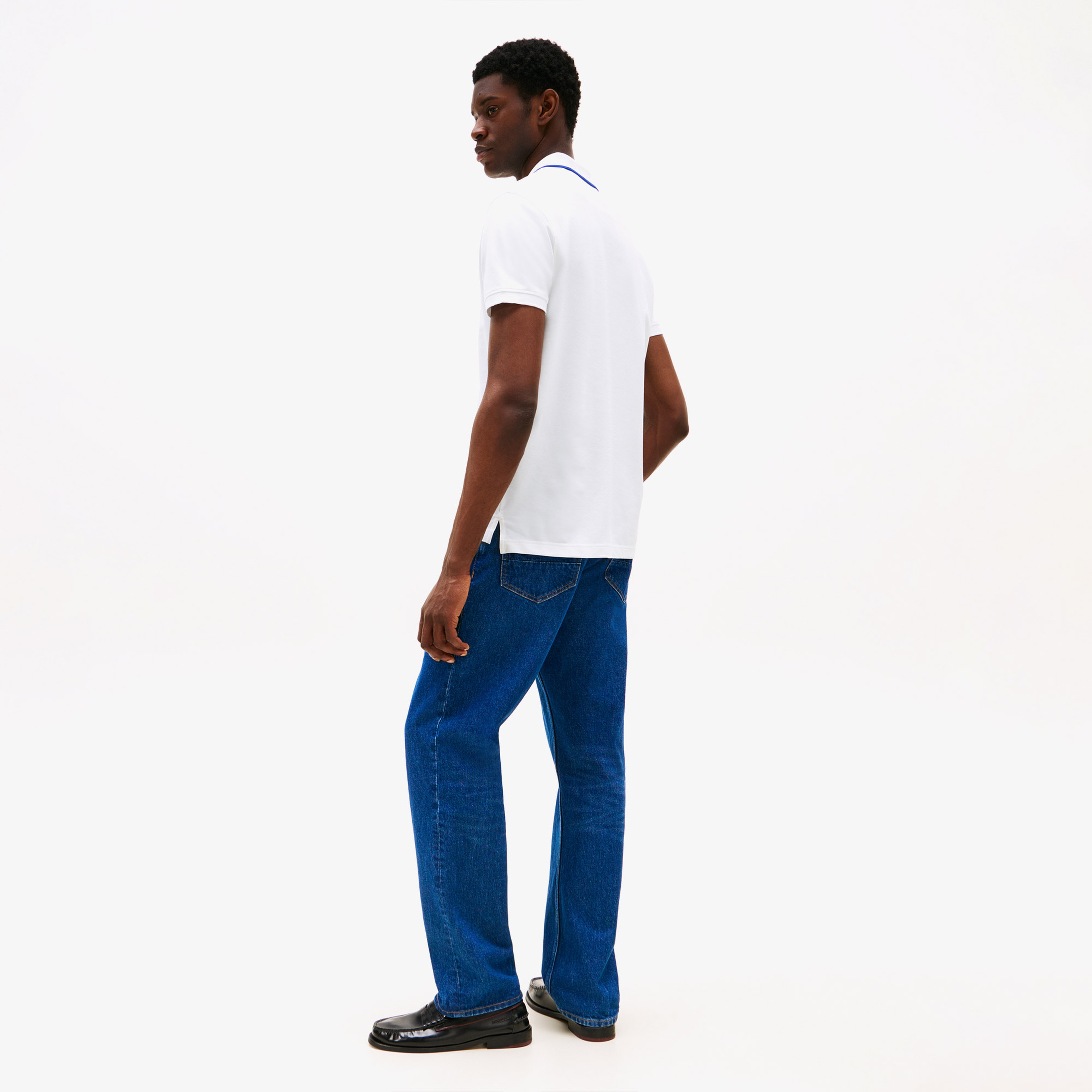 Tommy Hilfiger Performance Pique Regular Tipped Erkek Beyaz Polo