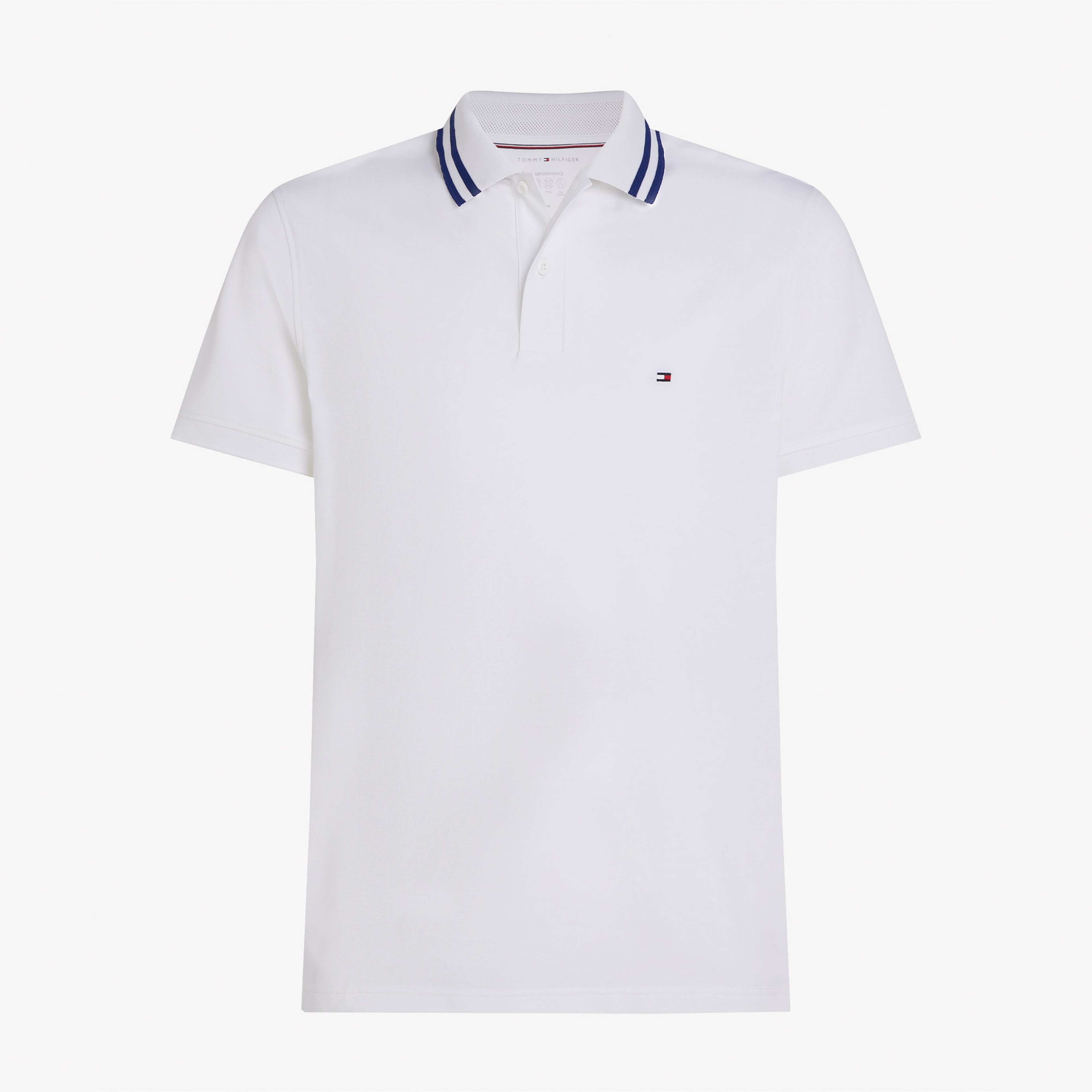 Tommy Hilfiger Performance Pique Regular Tipped Erkek Beyaz Polo
