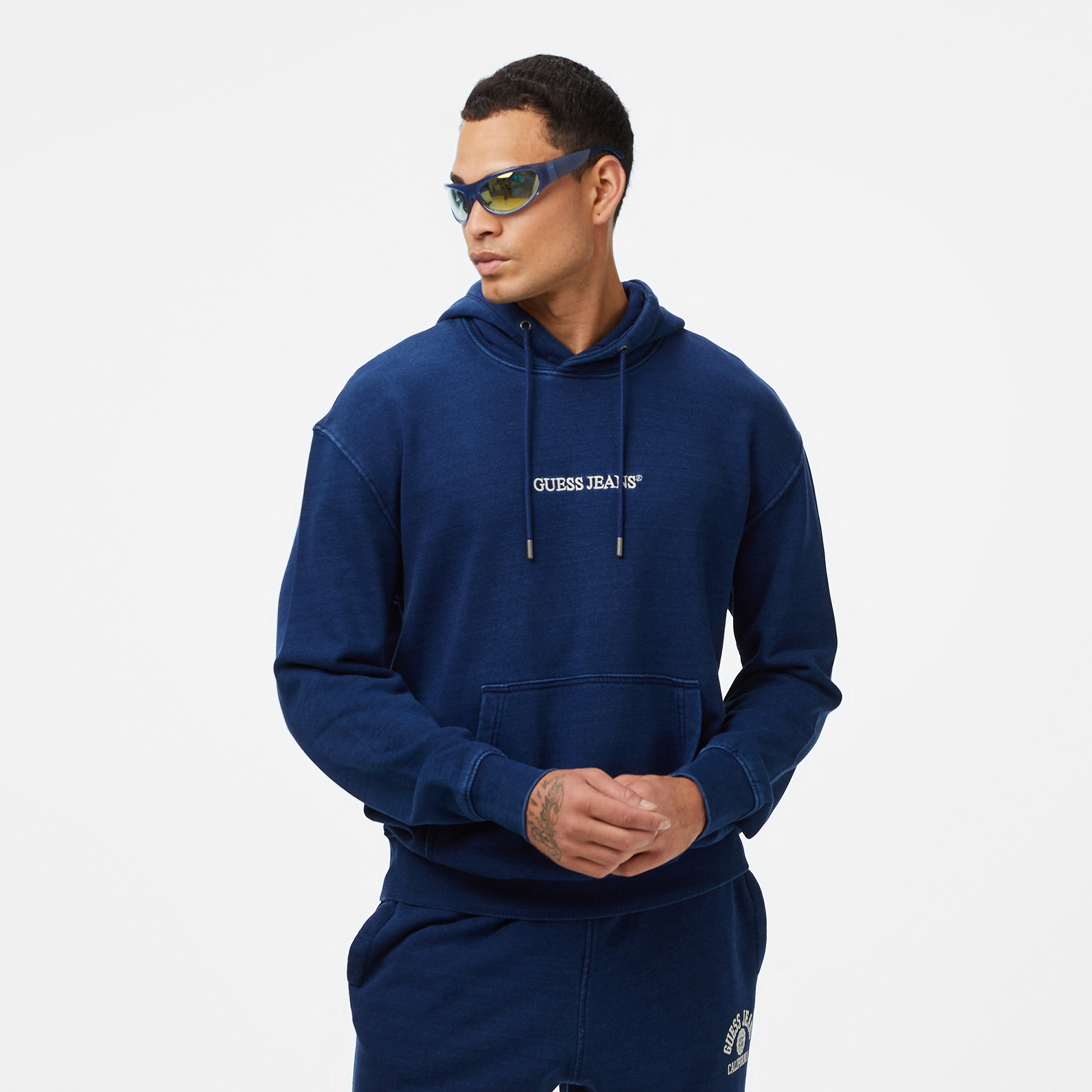 Guess Jeans Erkek Lacivert Sweatshirt