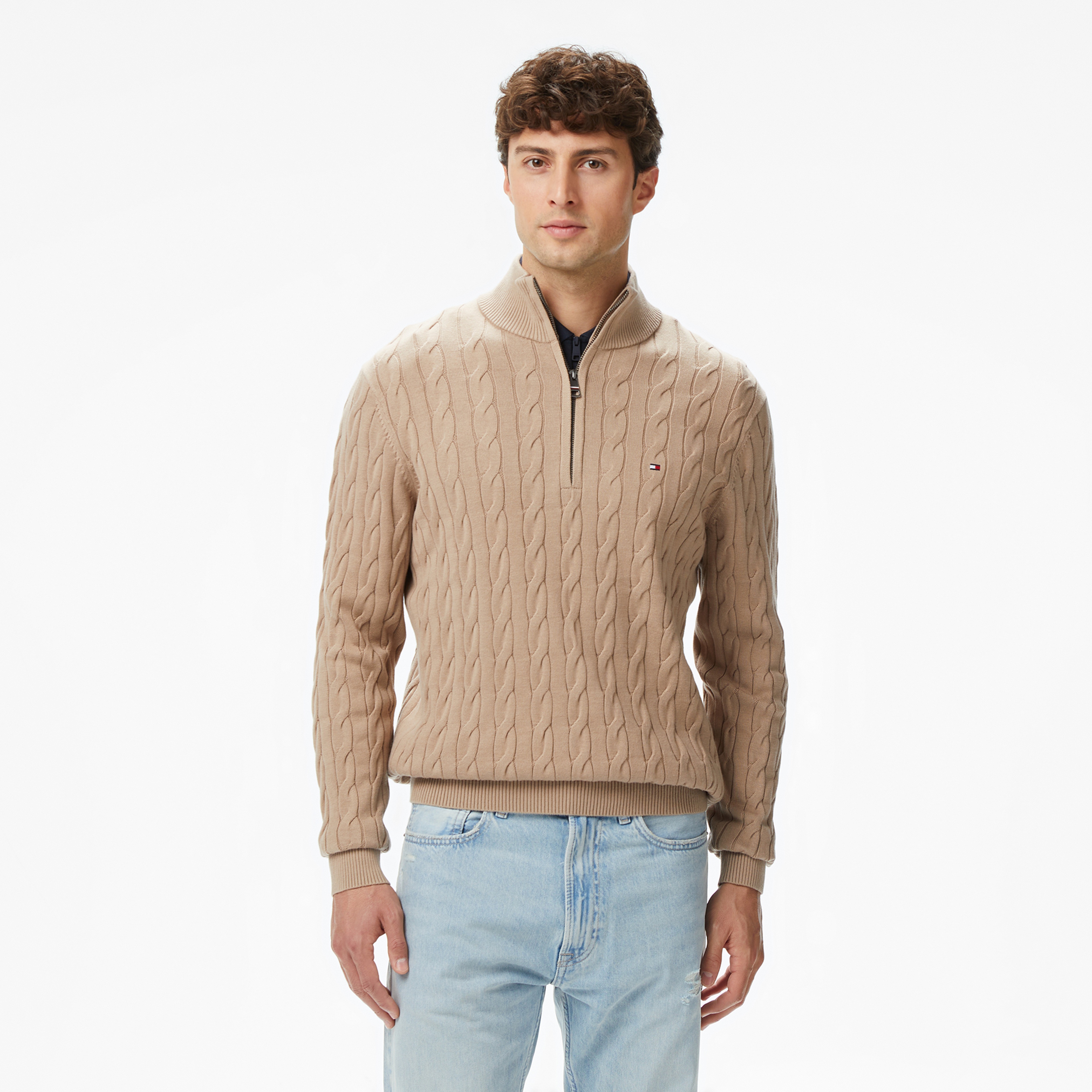Tommy Hilfiger Classic Core Essentials Erkek Bej Hırka