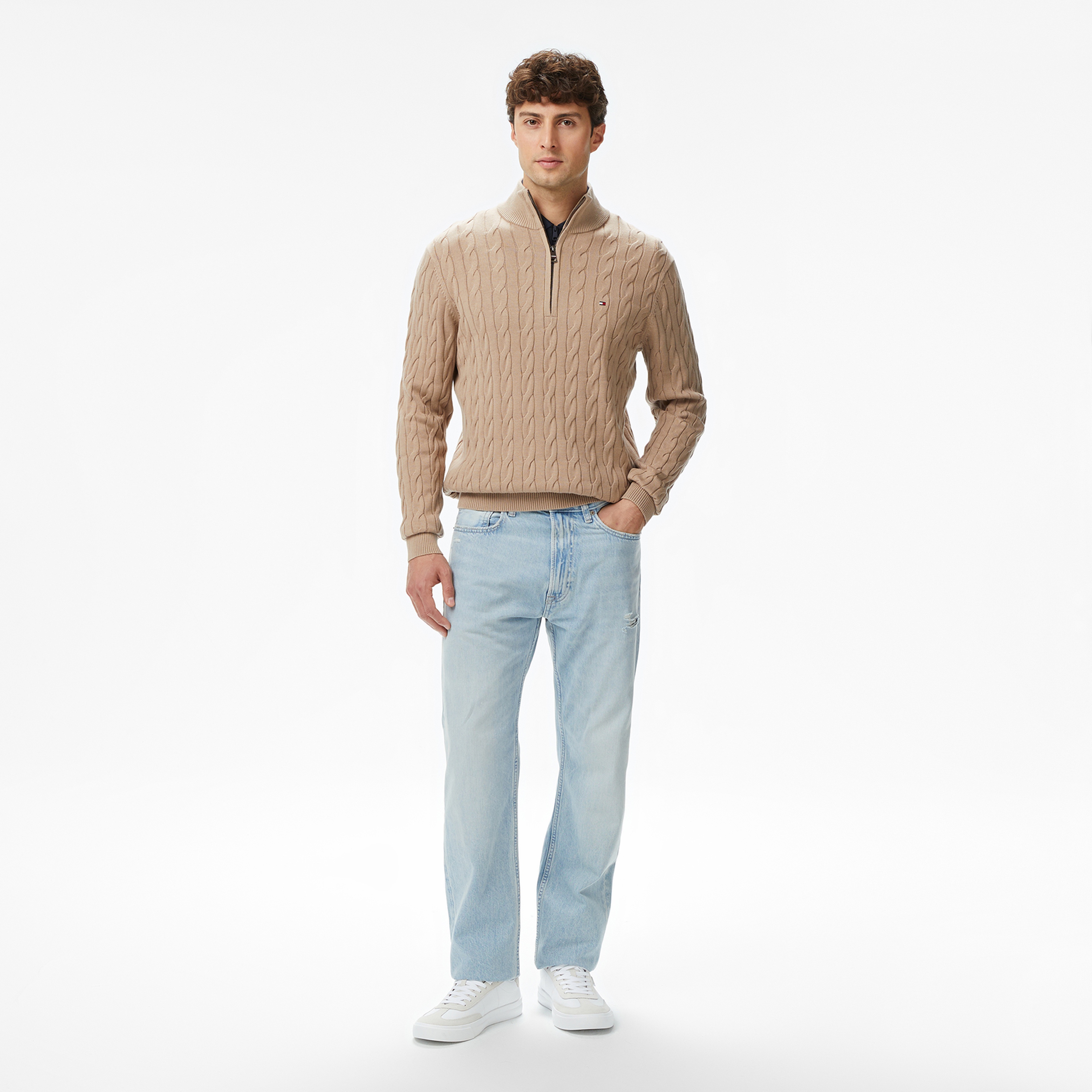 Tommy Hilfiger Classic Core Essentials Erkek Bej Hırka