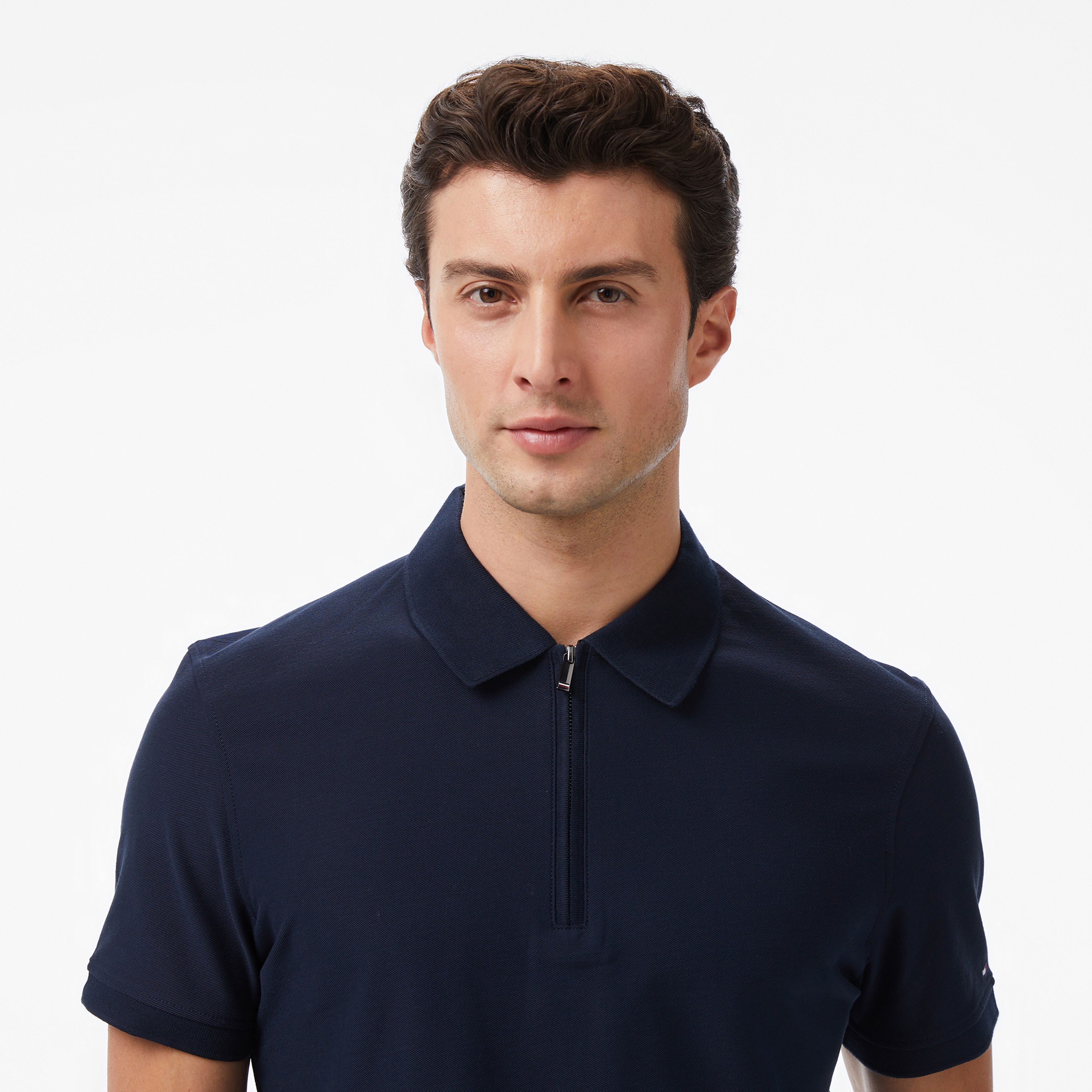 Tommy Hilfiger Performance Zip Erkek Mavi Polo