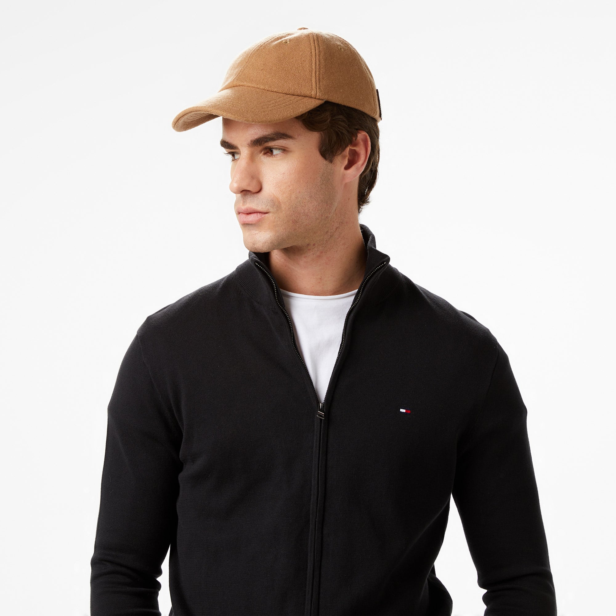 Tommy Hilfiger Essential Zip Erkek Siyah Triko