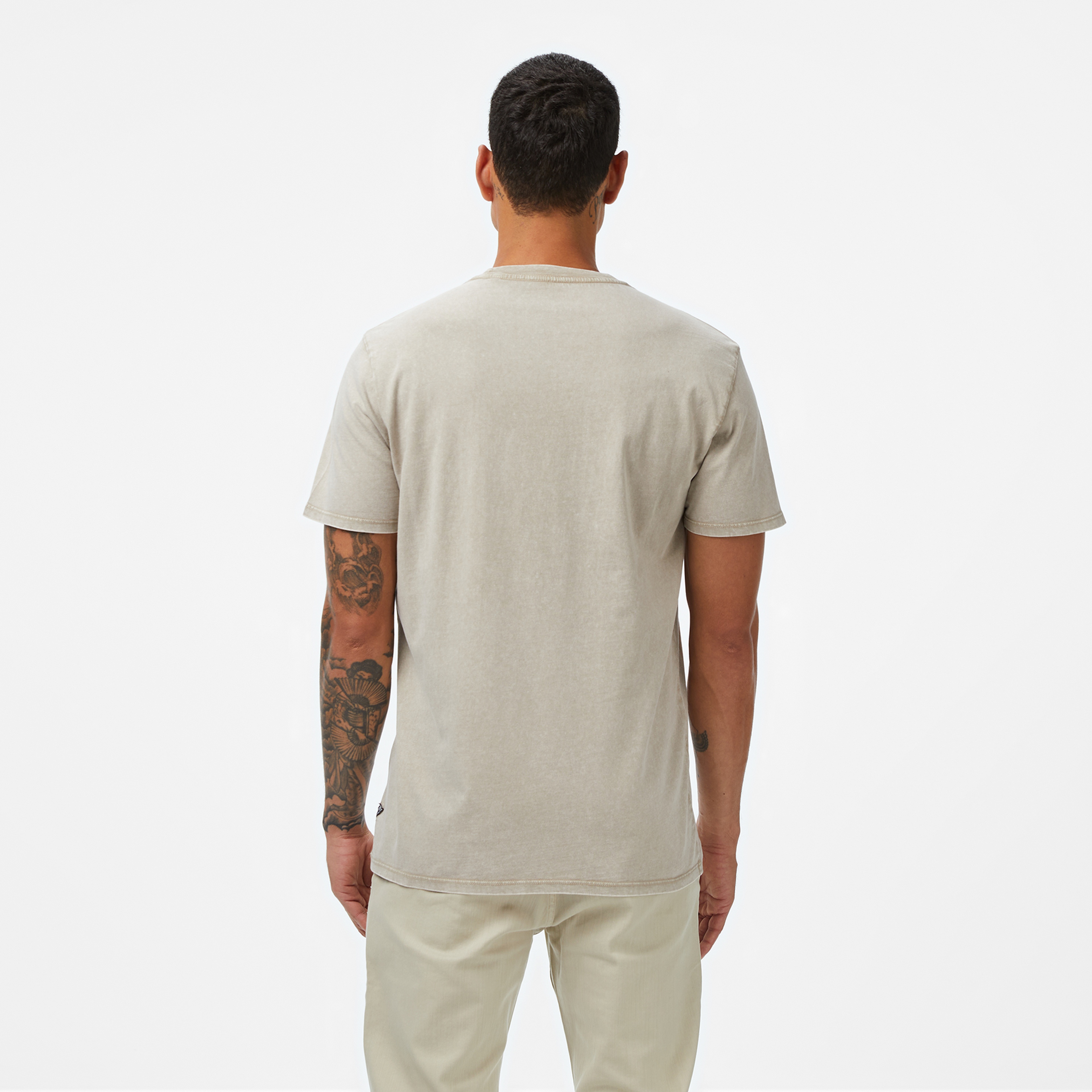 Guess Embroid Regular Fit Erkek Gri T-Shirt