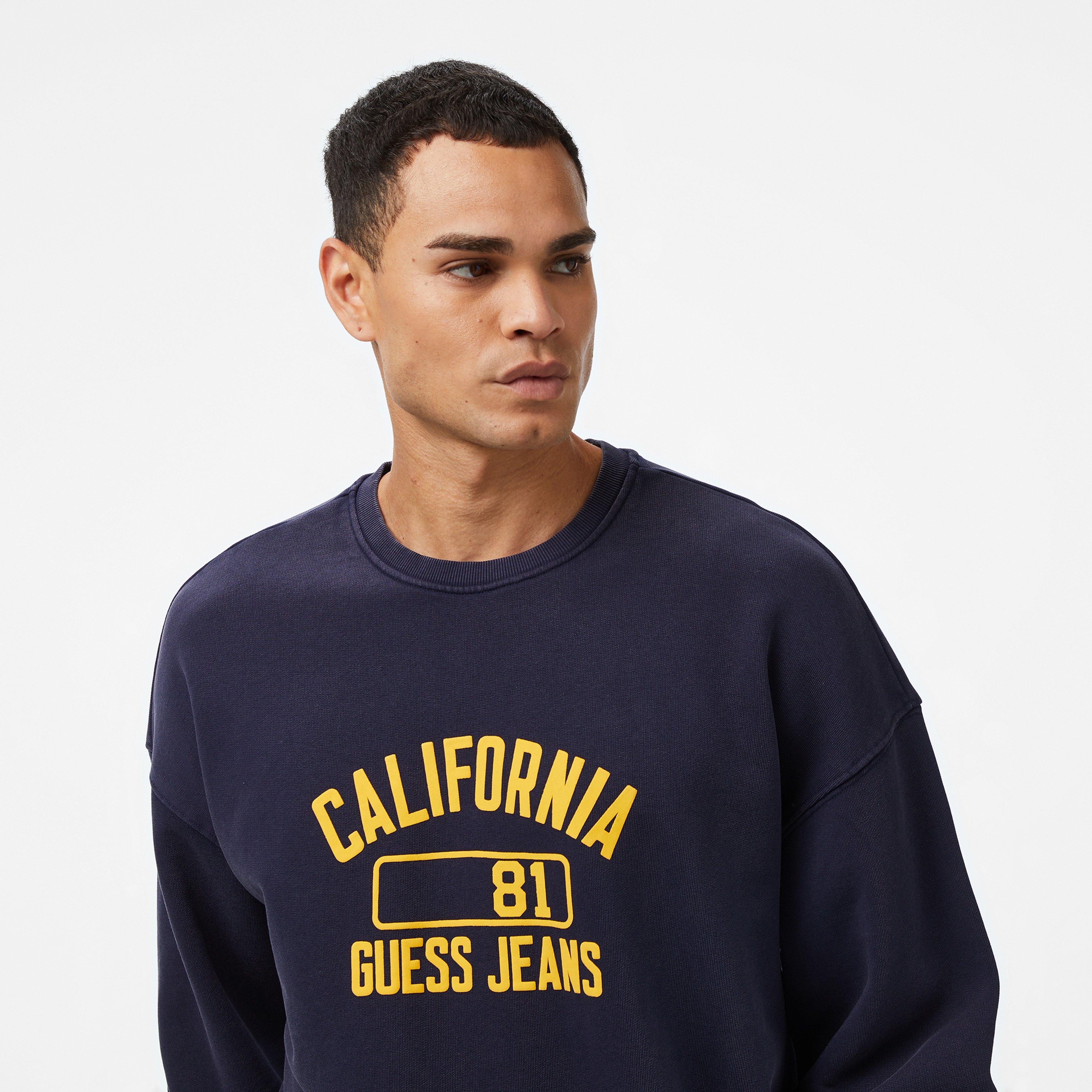 Guess Jeans Erkek Lacivert Sweatshirt