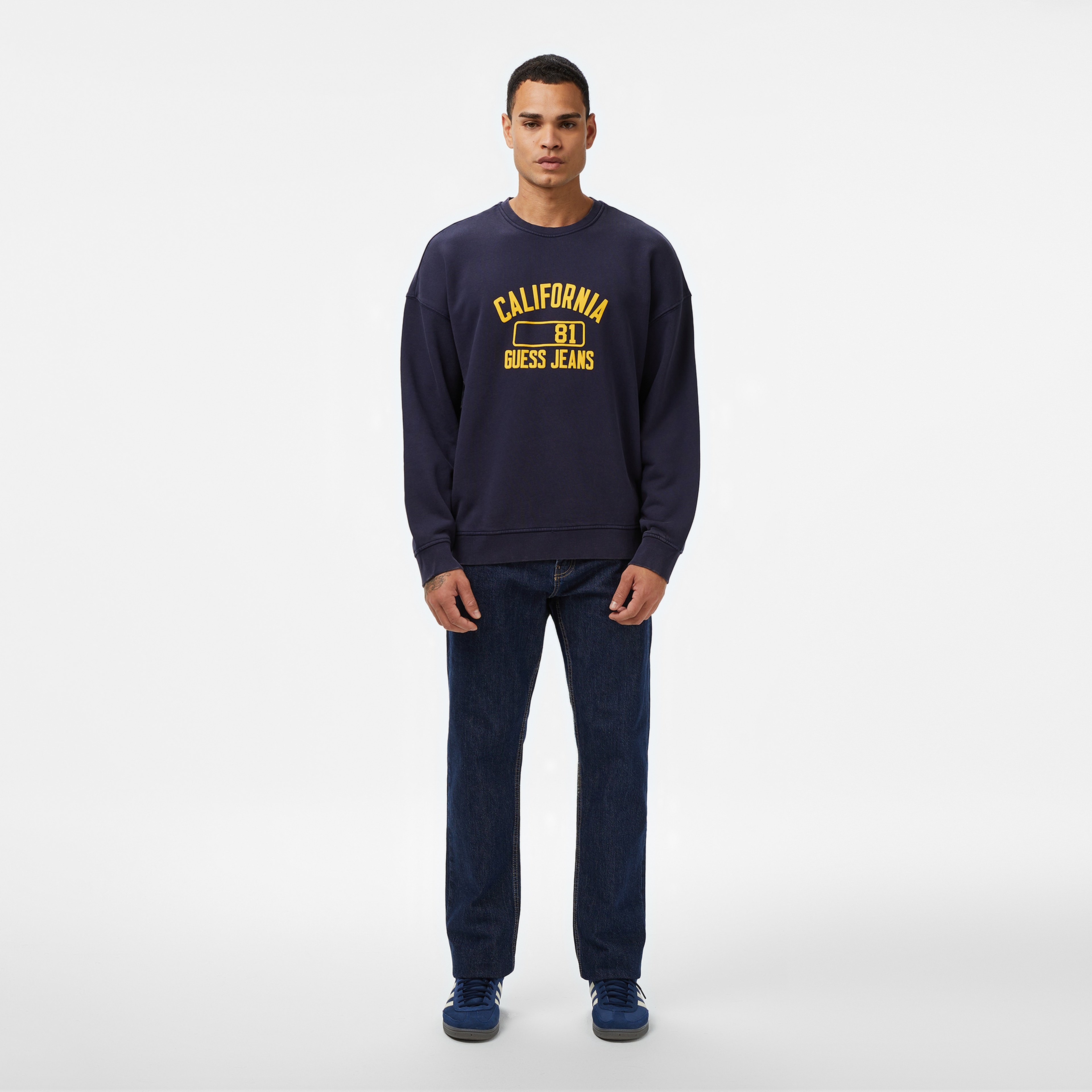 Guess Jeans Erkek Lacivert Sweatshirt