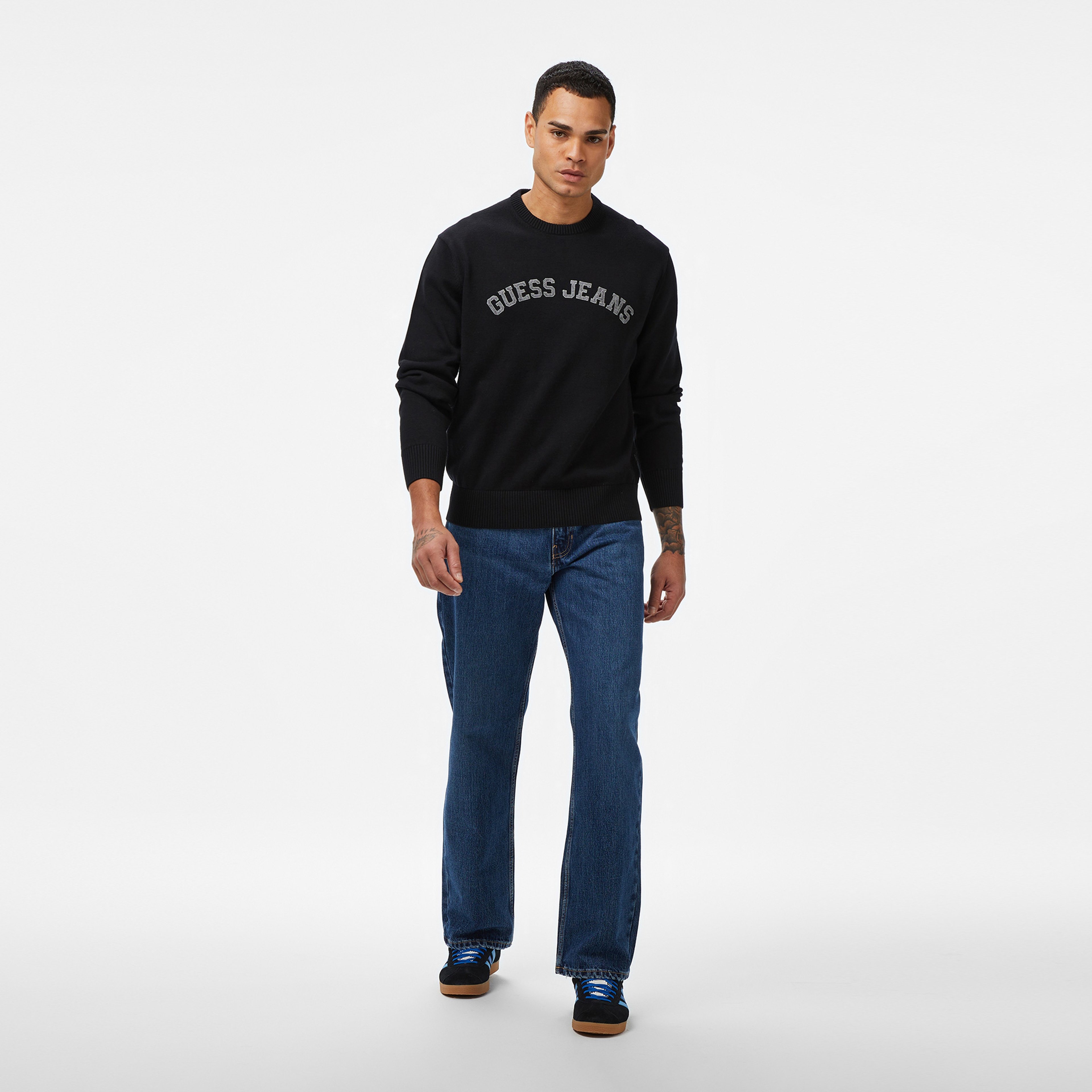 Guess Jeans Erkek Siyah Triko