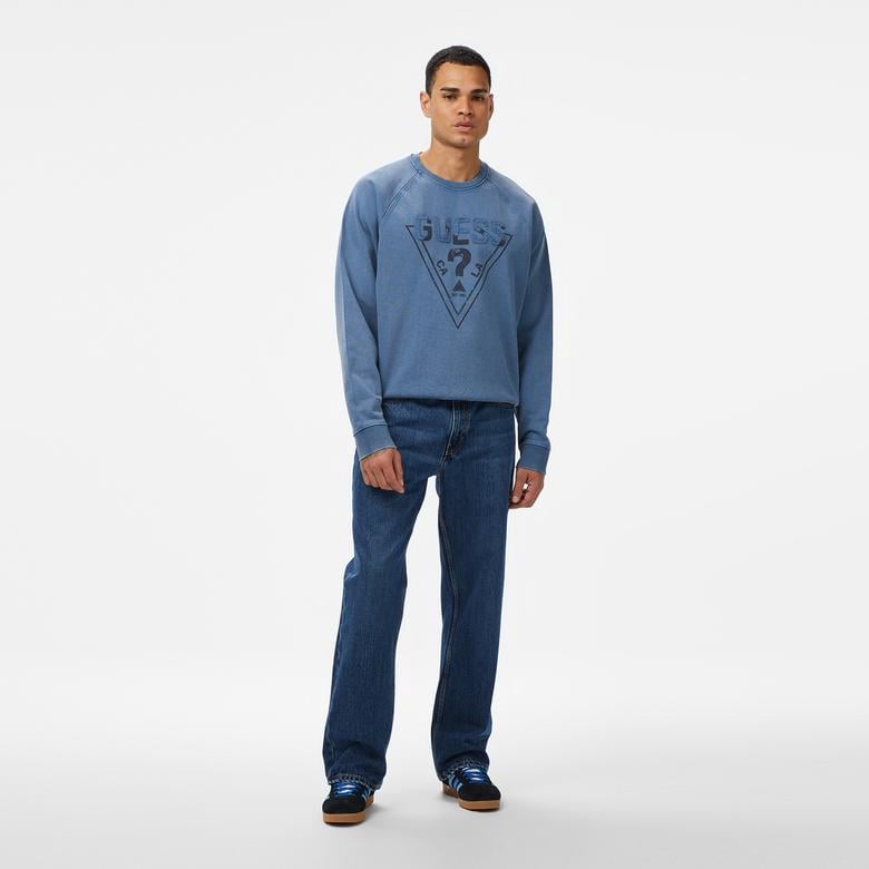 Guess Davis Terry Erkek Mavi Sweatshirt
